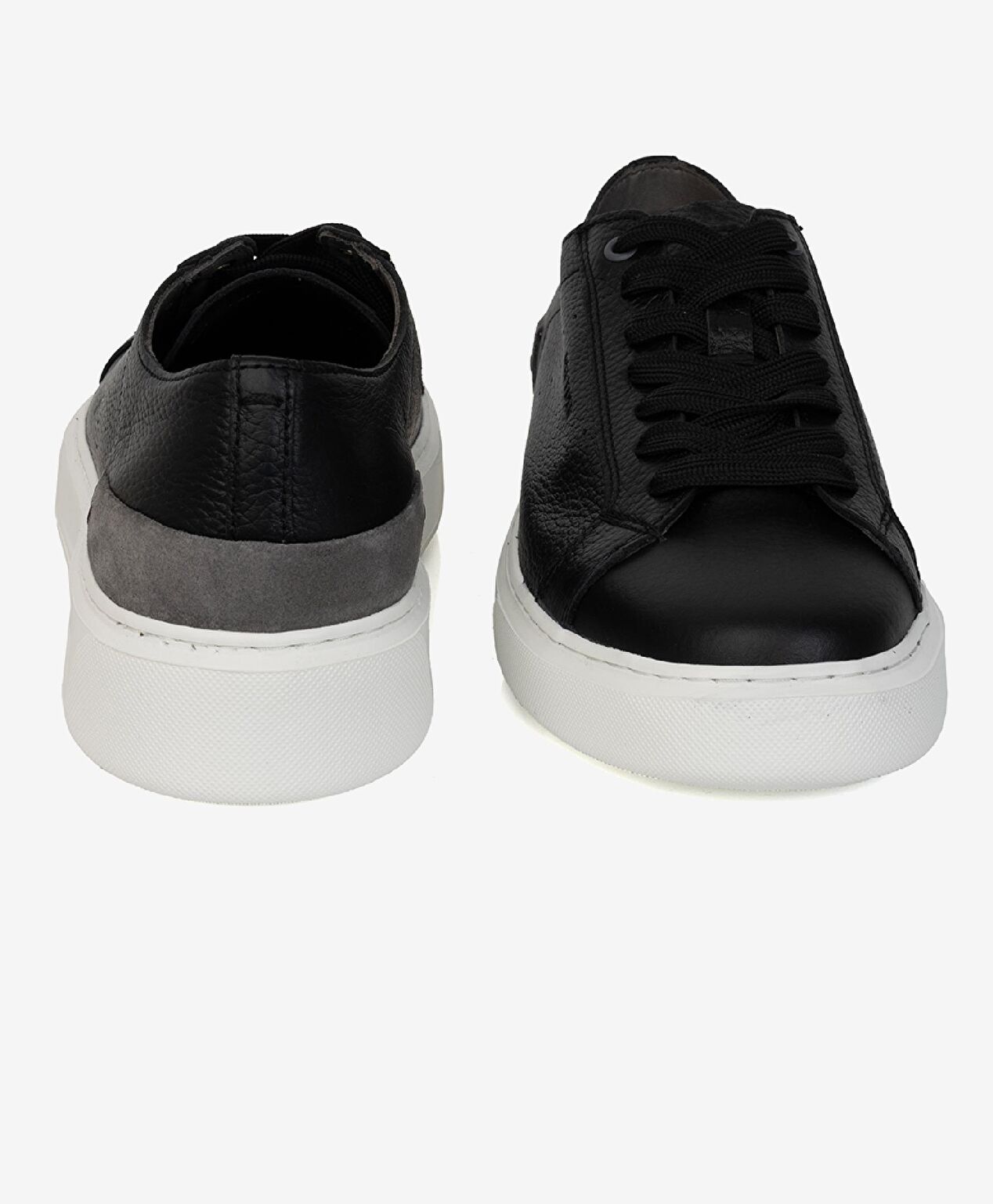 Erkek Siyah Hakiki Deri Sneaker Ayakkabı - 6