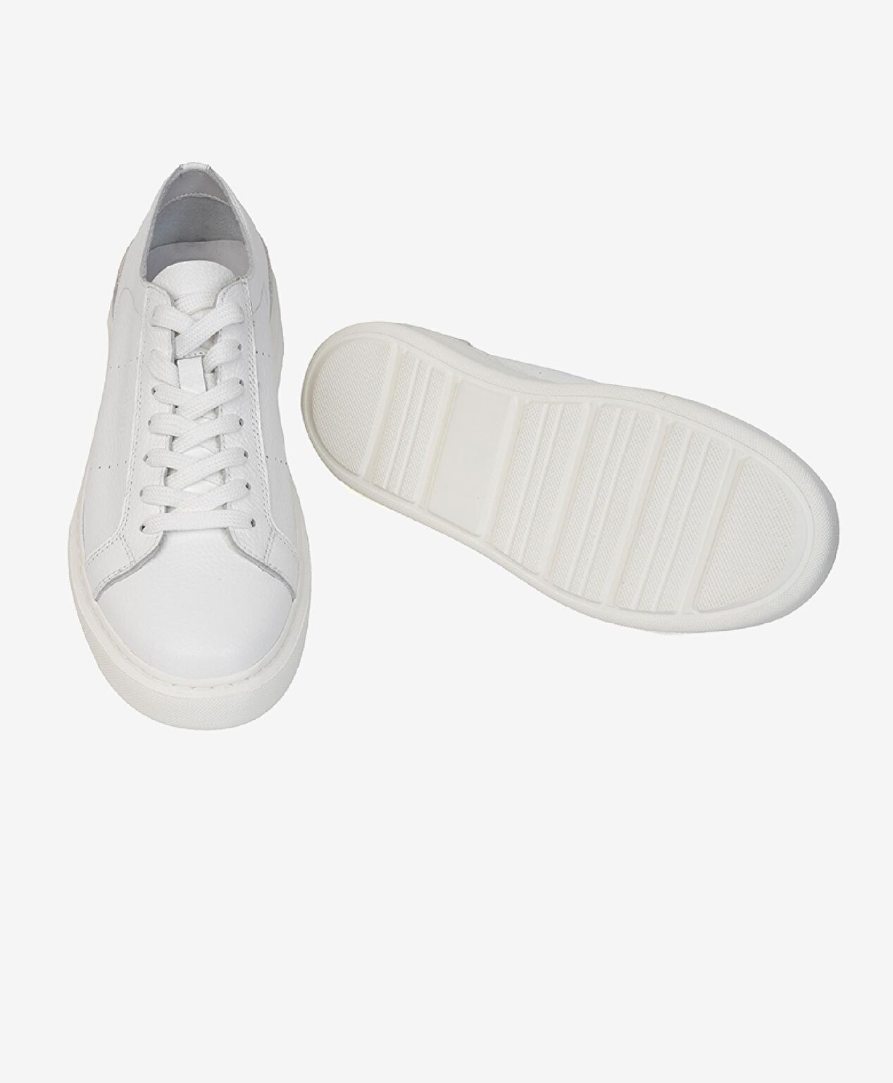 Erkek Beyaz Hakiki Deri Sneaker Ayakkabı - 5