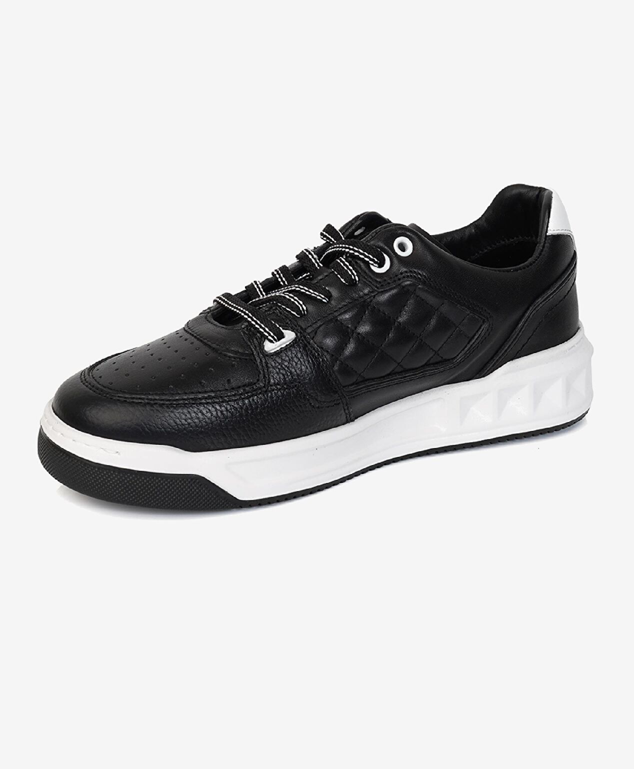 Erkek Siyah Hakiki Deri Sneaker Ayakkabı - 3