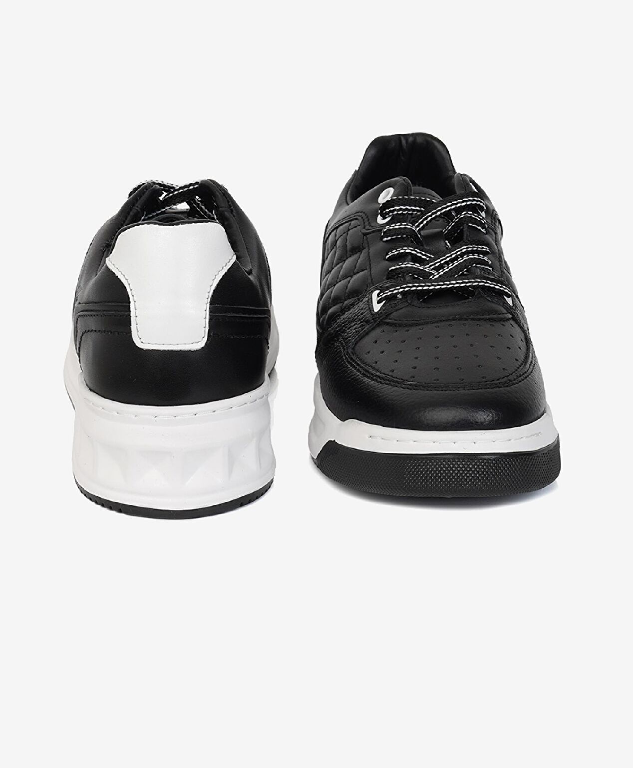 Erkek Siyah Hakiki Deri Sneaker Ayakkabı - 7