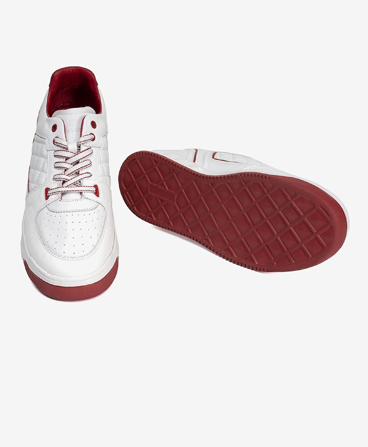 Erkek Beyaz Kırmızı Hakiki Deri Sneaker Ayakkabı - 6