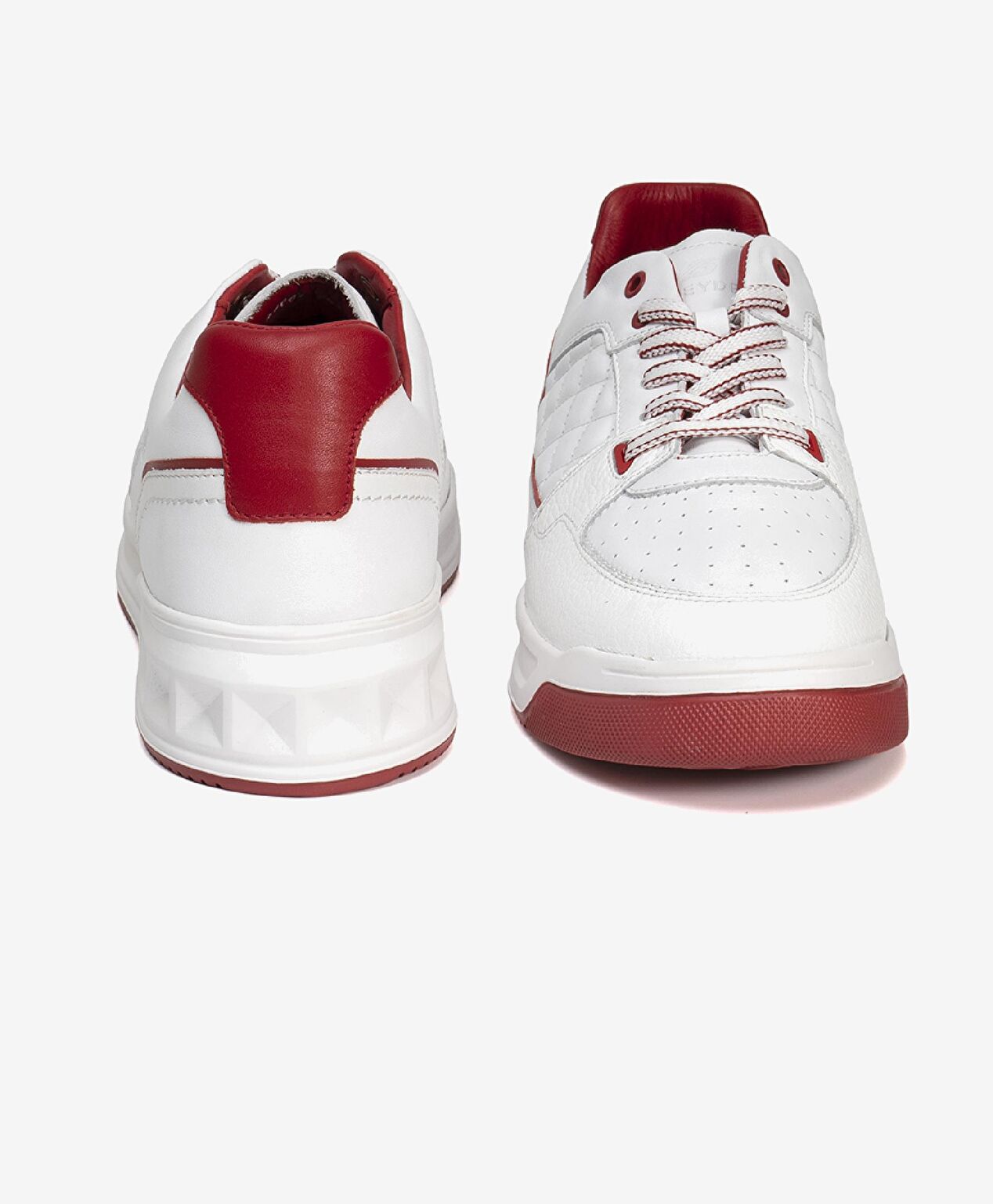 Erkek Beyaz Kırmızı Hakiki Deri Sneaker Ayakkabı - 7