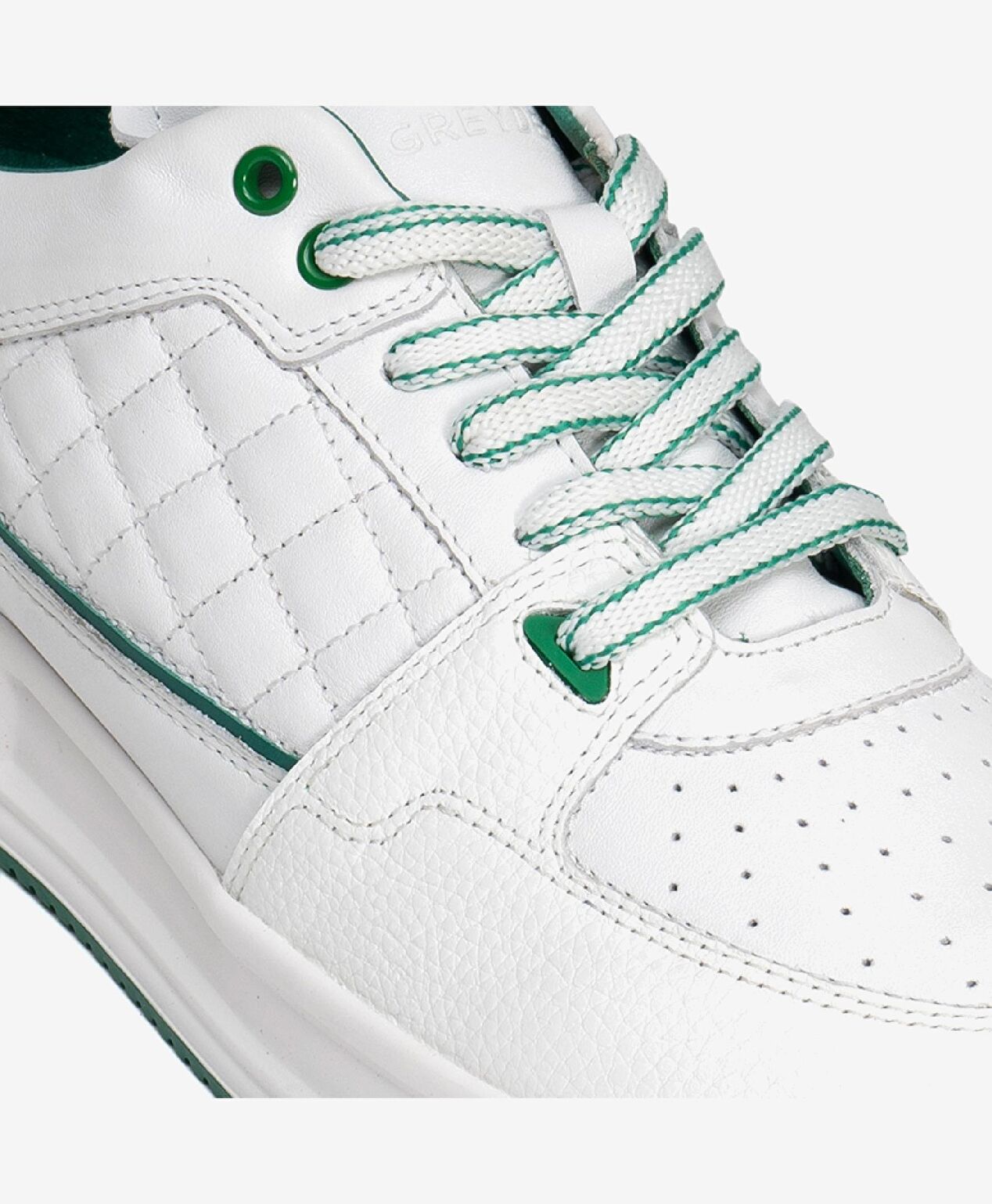Erkek Beyaz Yeşil Hakiki Deri Sneaker Ayakkabı - 5