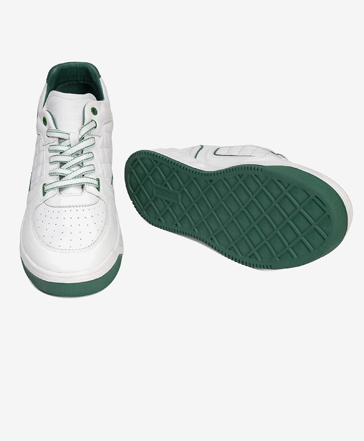 Erkek Beyaz Yeşil Hakiki Deri Sneaker Ayakkabı - 6