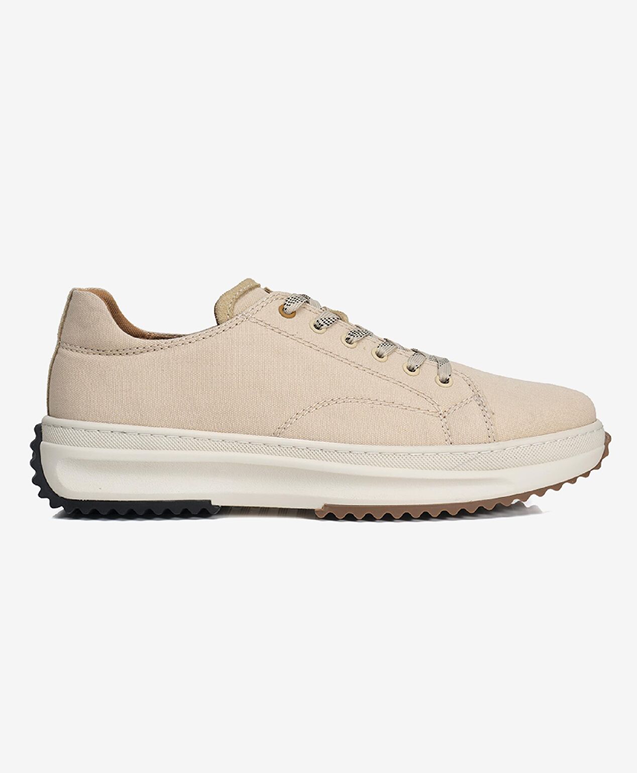 Erkek Bej Hakiki Deri Sneaker Ayakkabı - 1