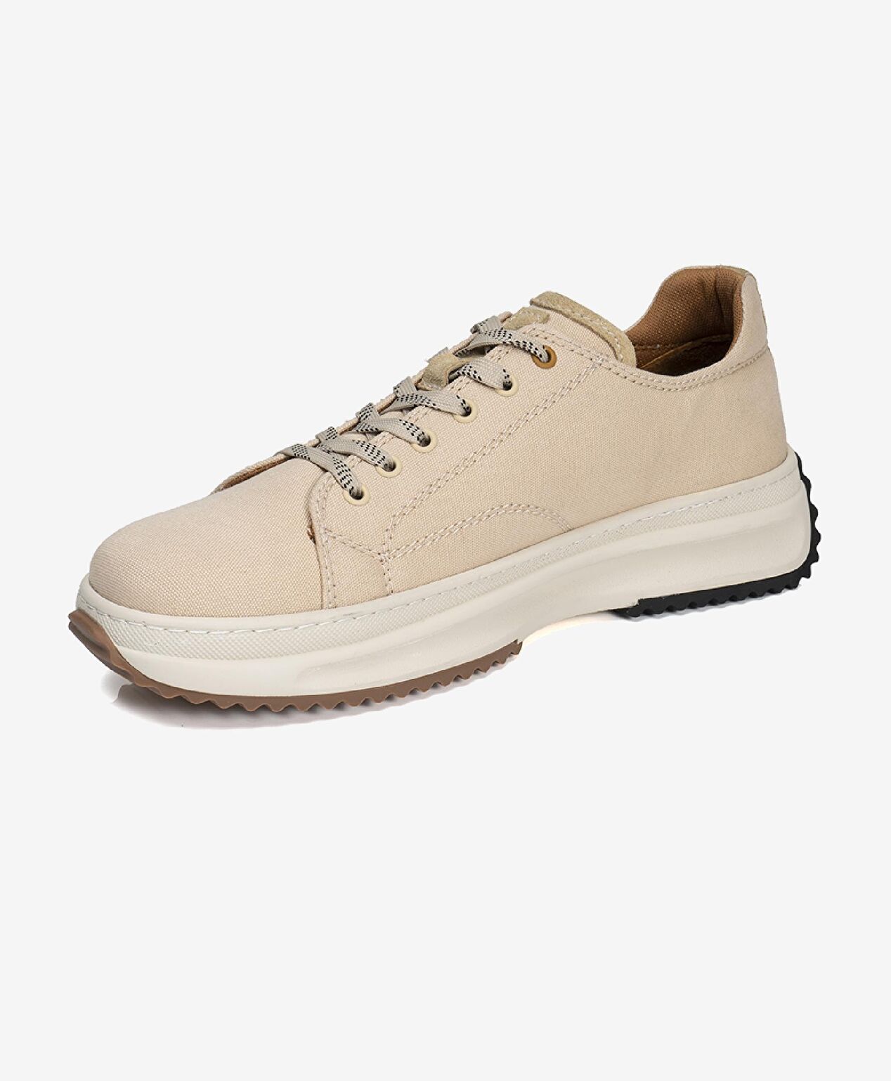 Erkek Bej Hakiki Deri Sneaker Ayakkabı - 3