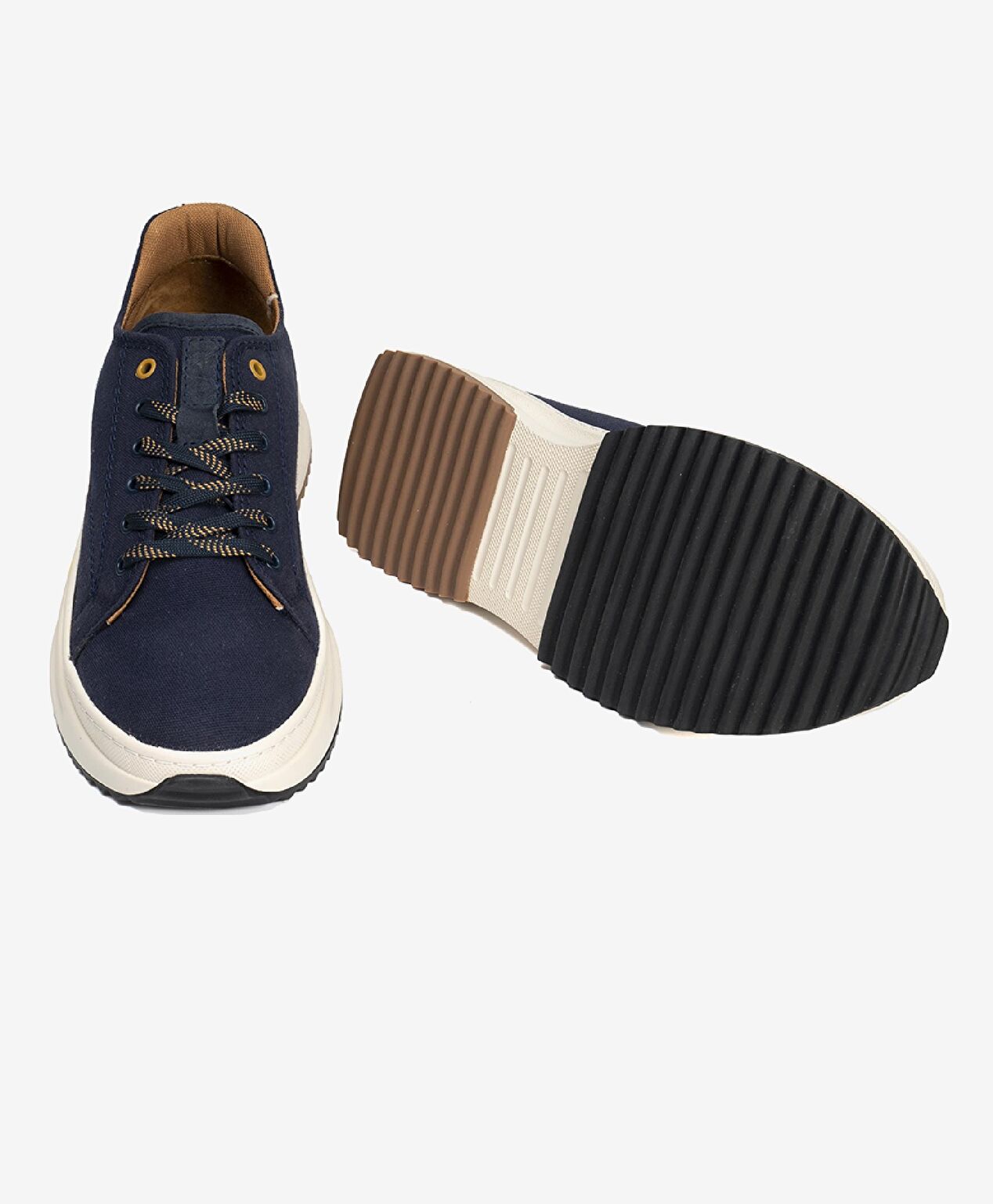 Erkek Lacivert Hakiki Deri Sneaker Ayakkabı - 6