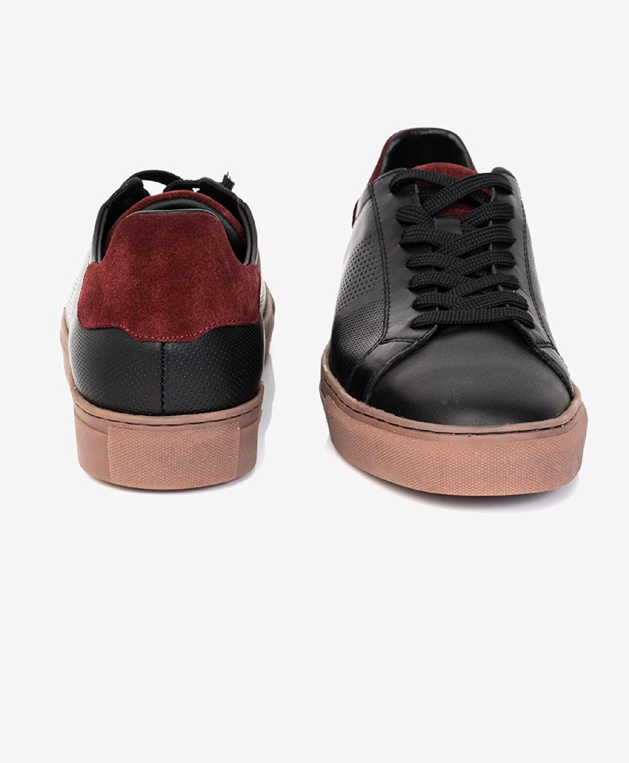 Erkek Siyah Hakiki Deri Sneaker Ayakkabı - 6