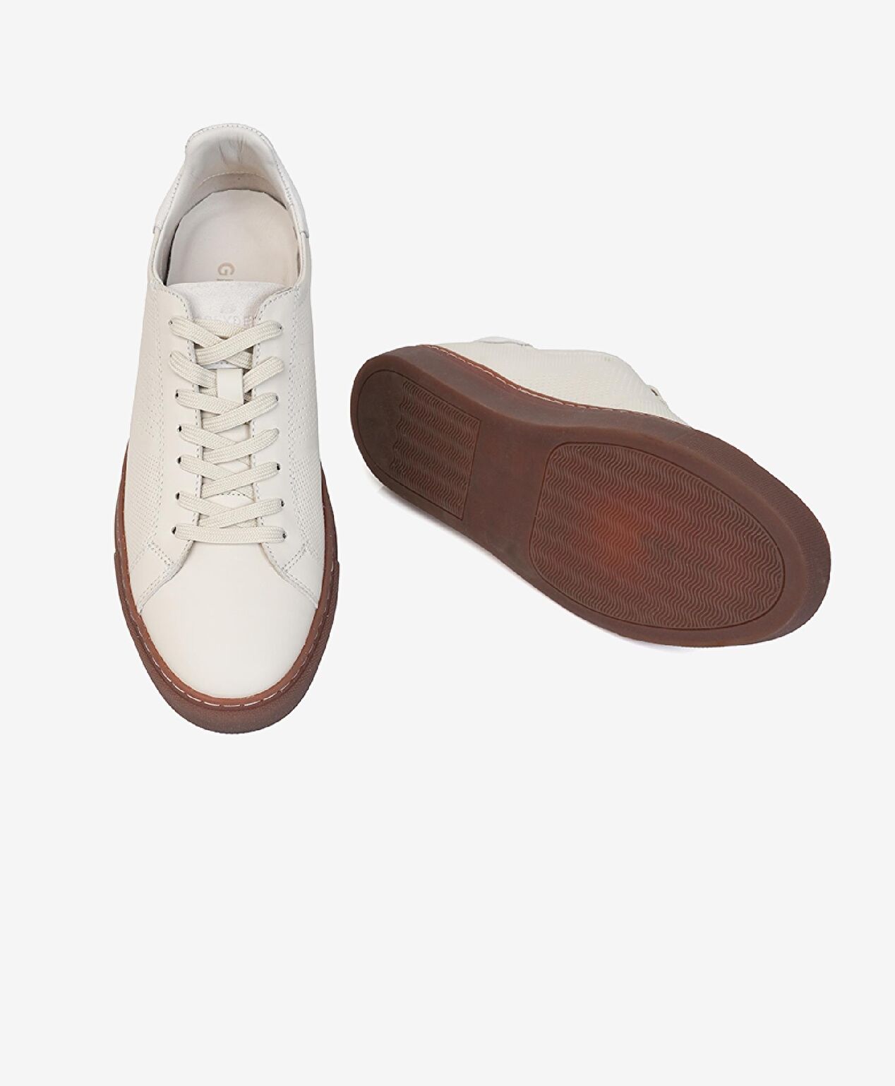 Erkek Beyaz Hakiki Deri Sneaker Ayakkabı - 5