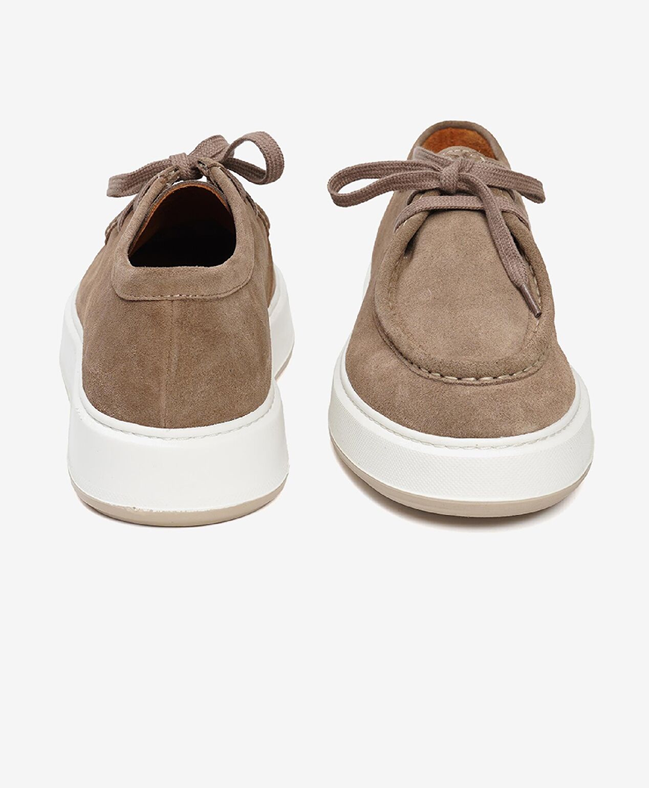 Erkek Bej Süet Hakiki Deri Sneaker Ayakkabı - 6