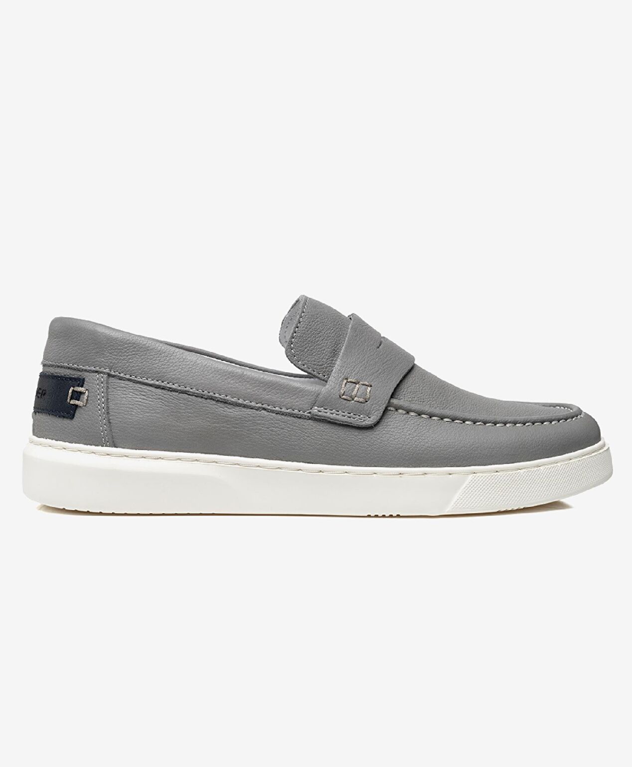 Erkek Gri Hakiki Deri Sneaker Ayakkabı - 1