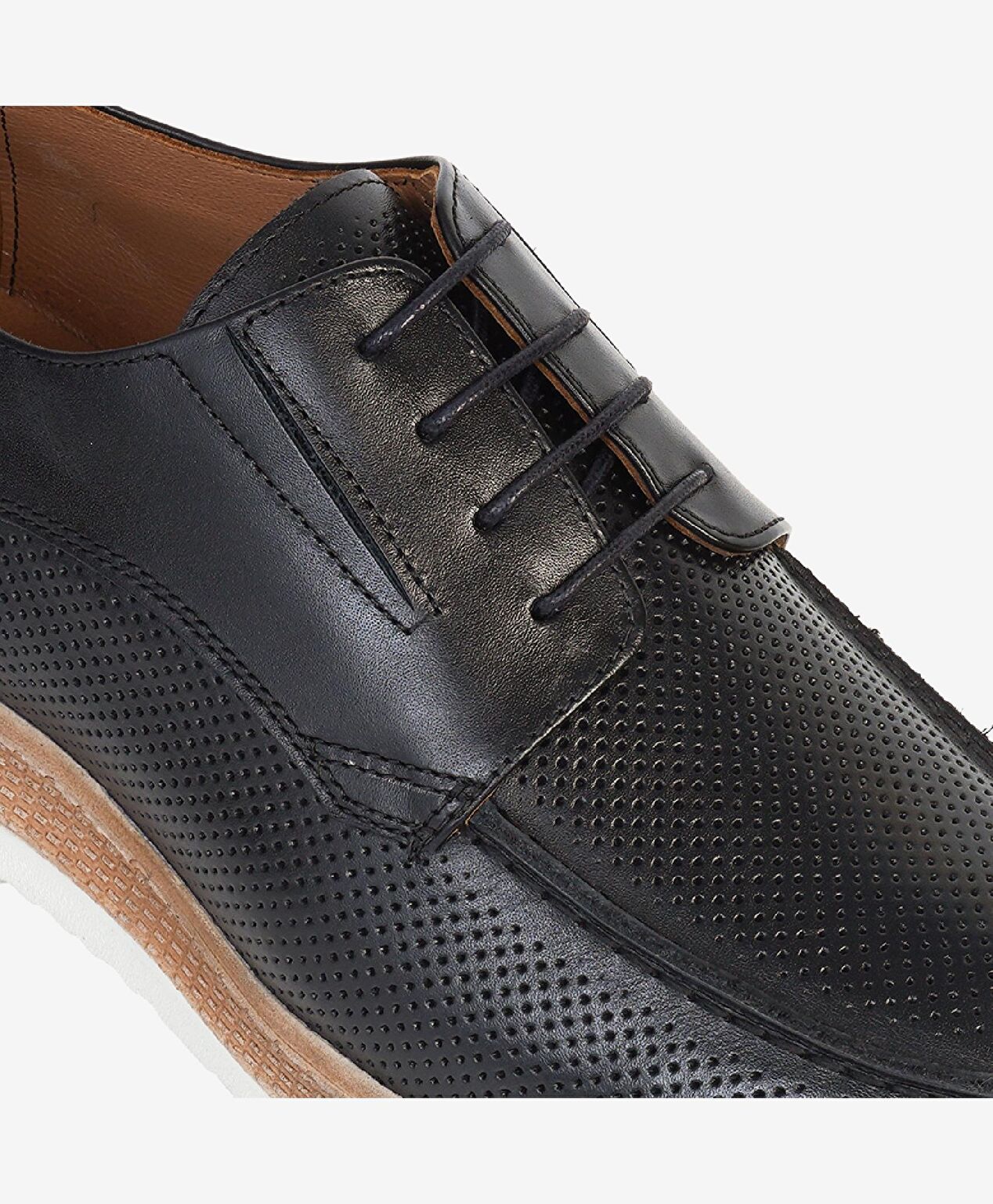 Erkek Siyah Hakiki Deri Casual Ayakkabı - 4