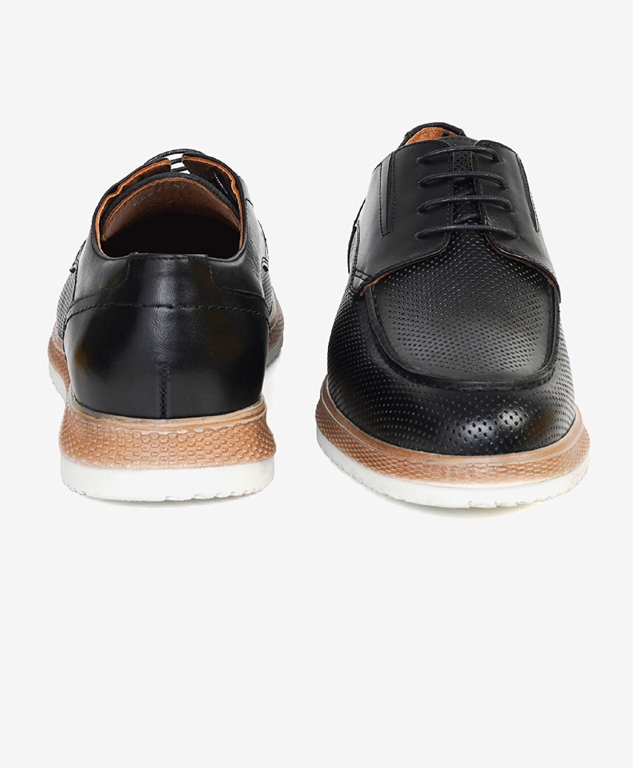 Erkek Siyah Hakiki Deri Casual Ayakkabı - 6