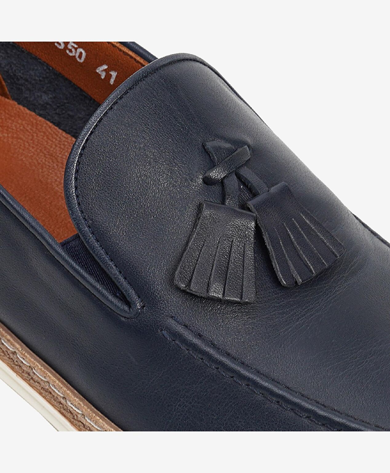 Erkek Lacivert Hakiki Deri Casual Ayakkabı - 4