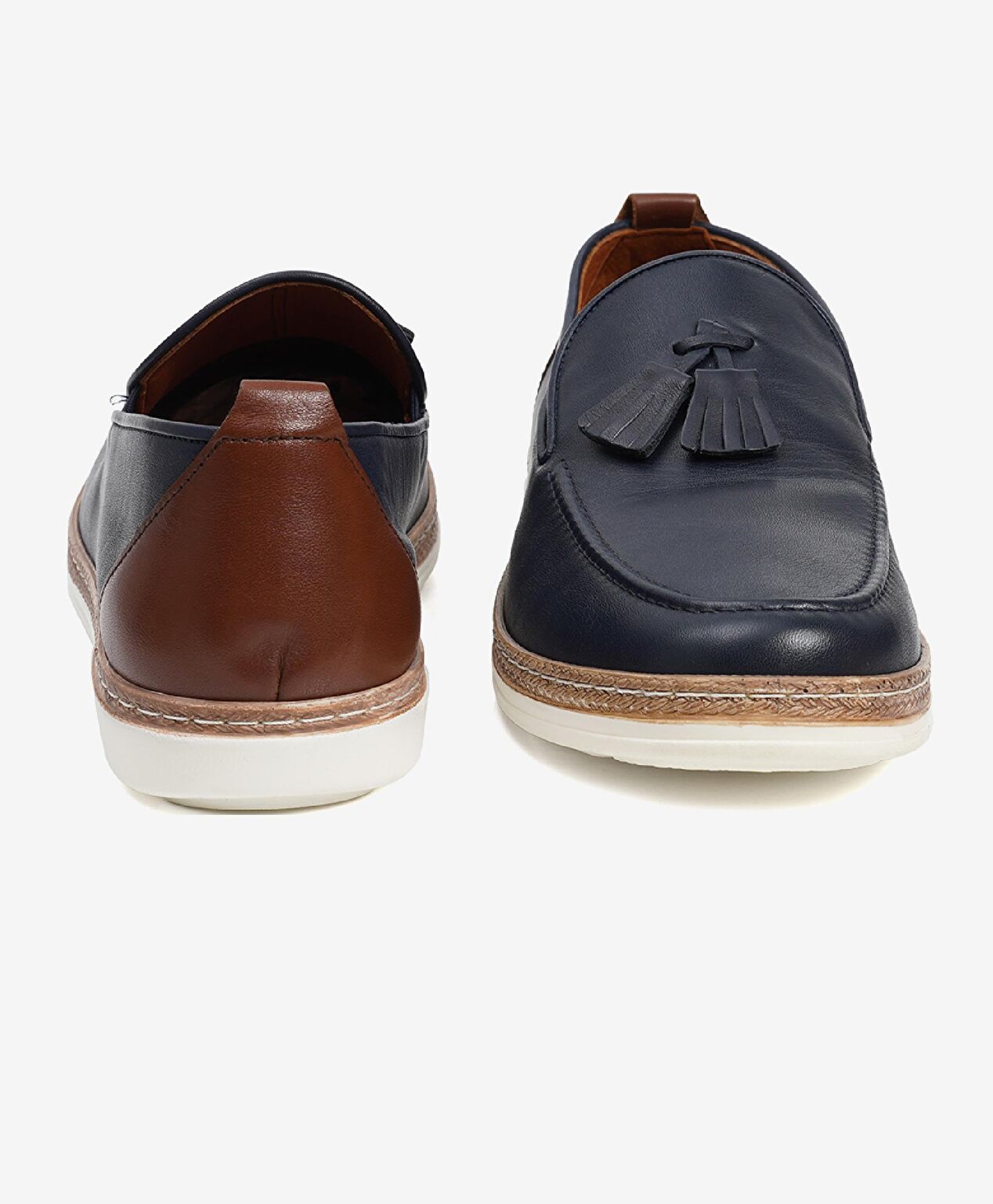 Erkek Lacivert Hakiki Deri Casual Ayakkabı - 6