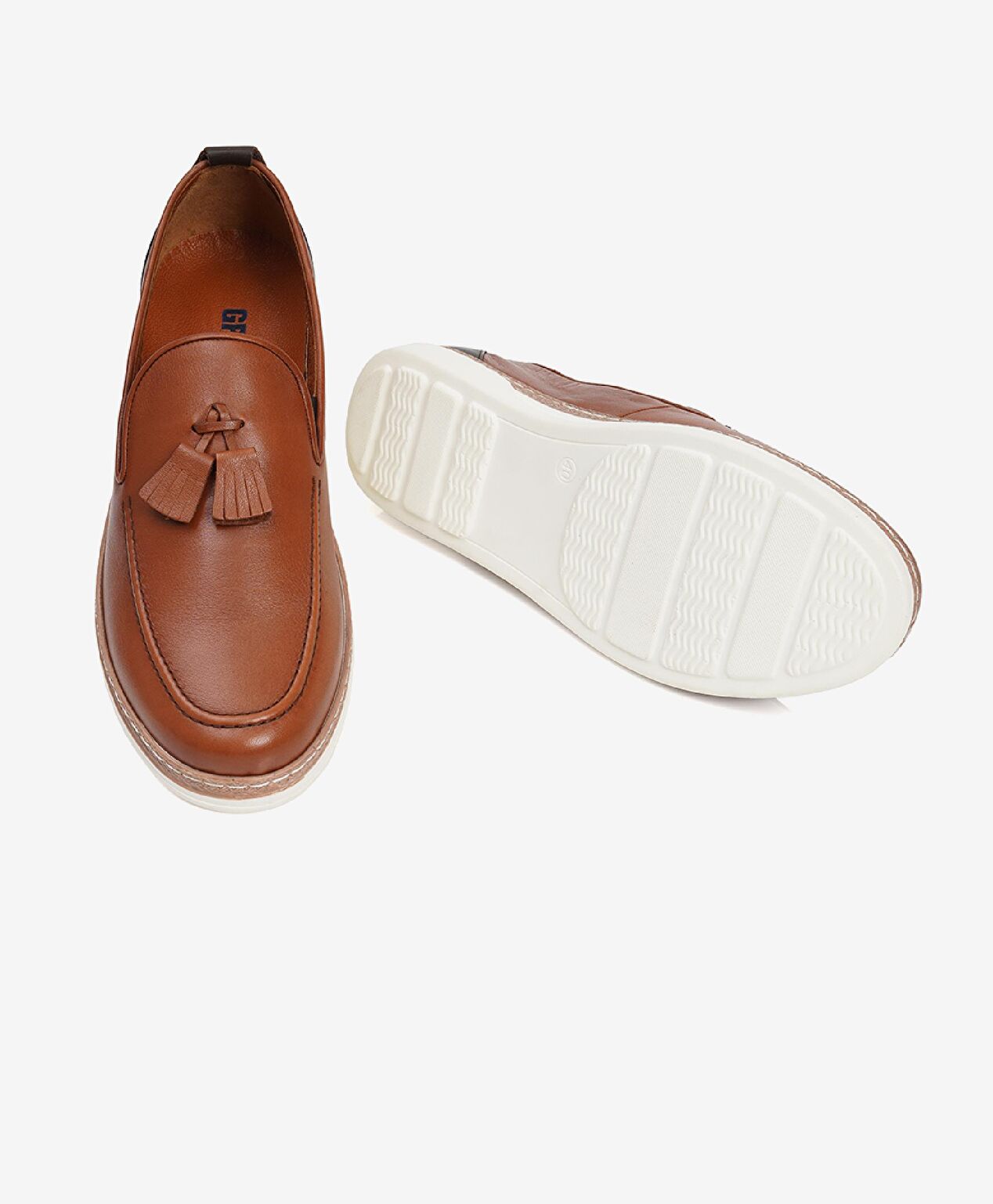 Erkek Taba Hakiki Deri Casual Ayakkabı - 5