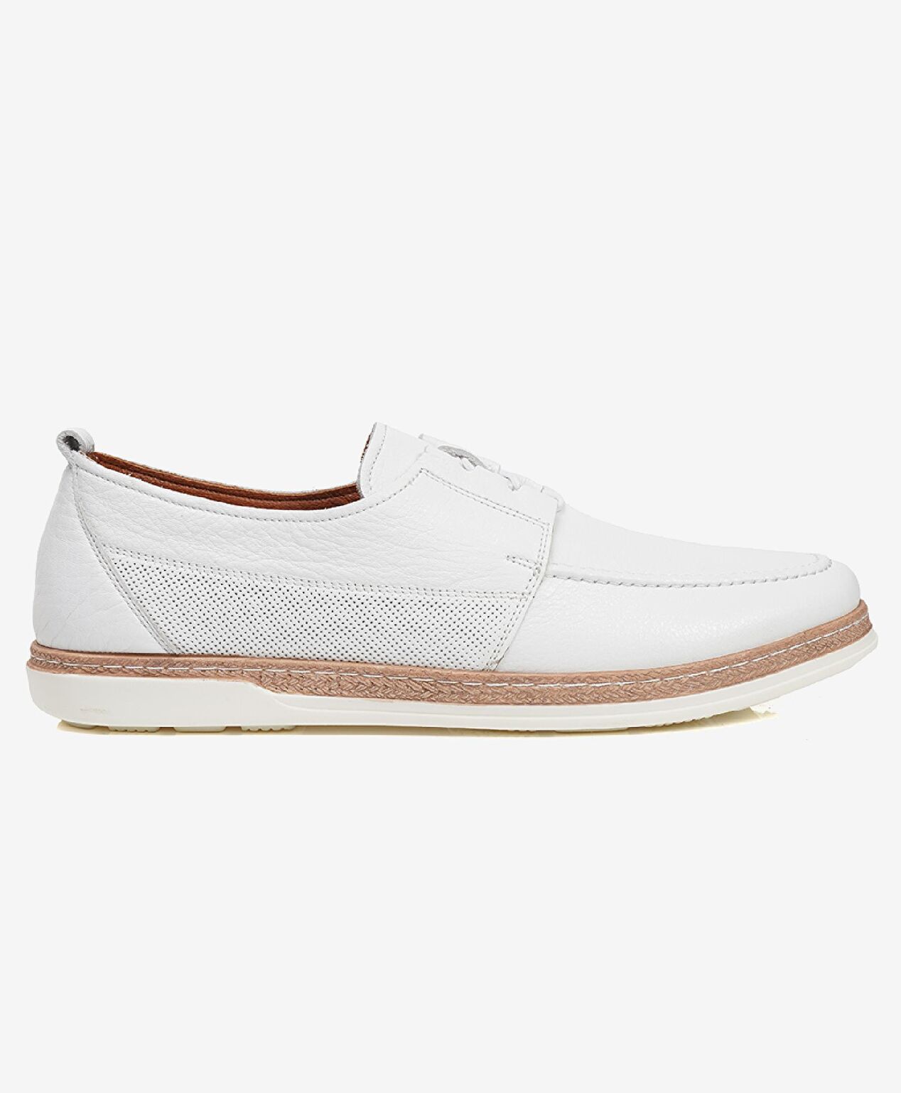 Erkek Beyaz Hakiki Deri Casual Ayakkabı - 1