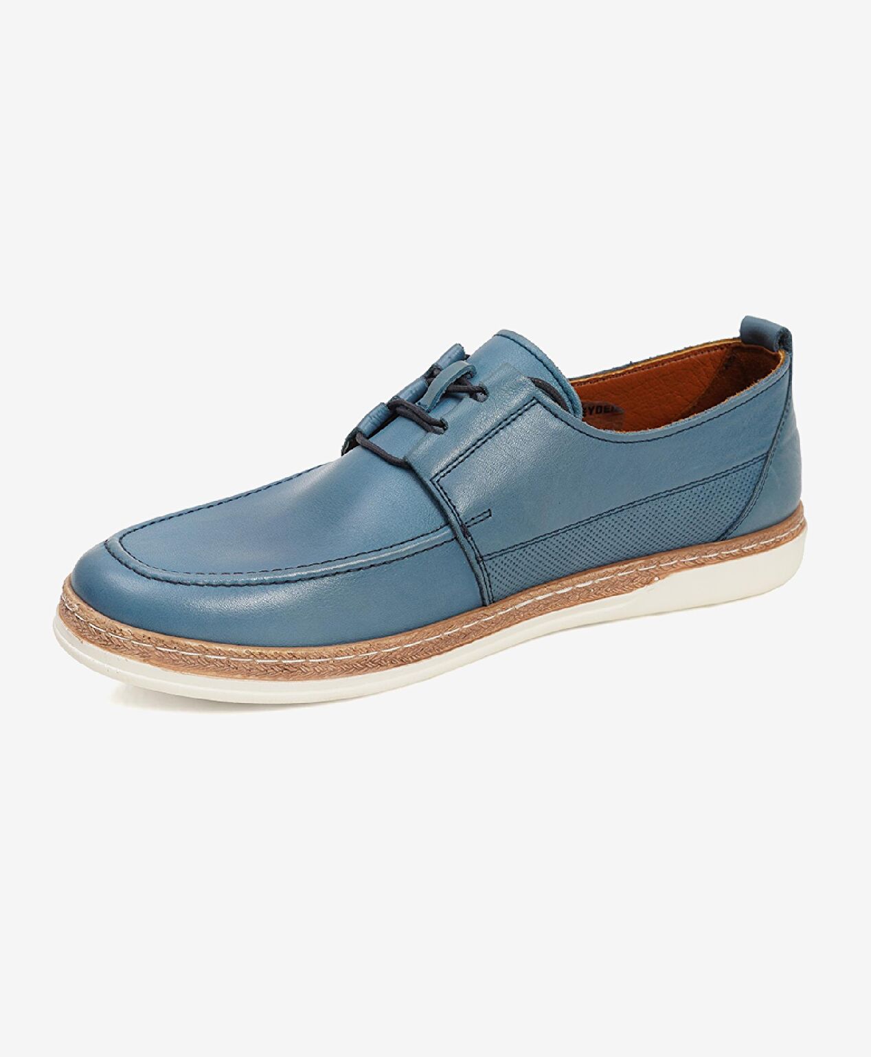 Erkek Mavi Hakiki Deri Casual Ayakkabı - 2