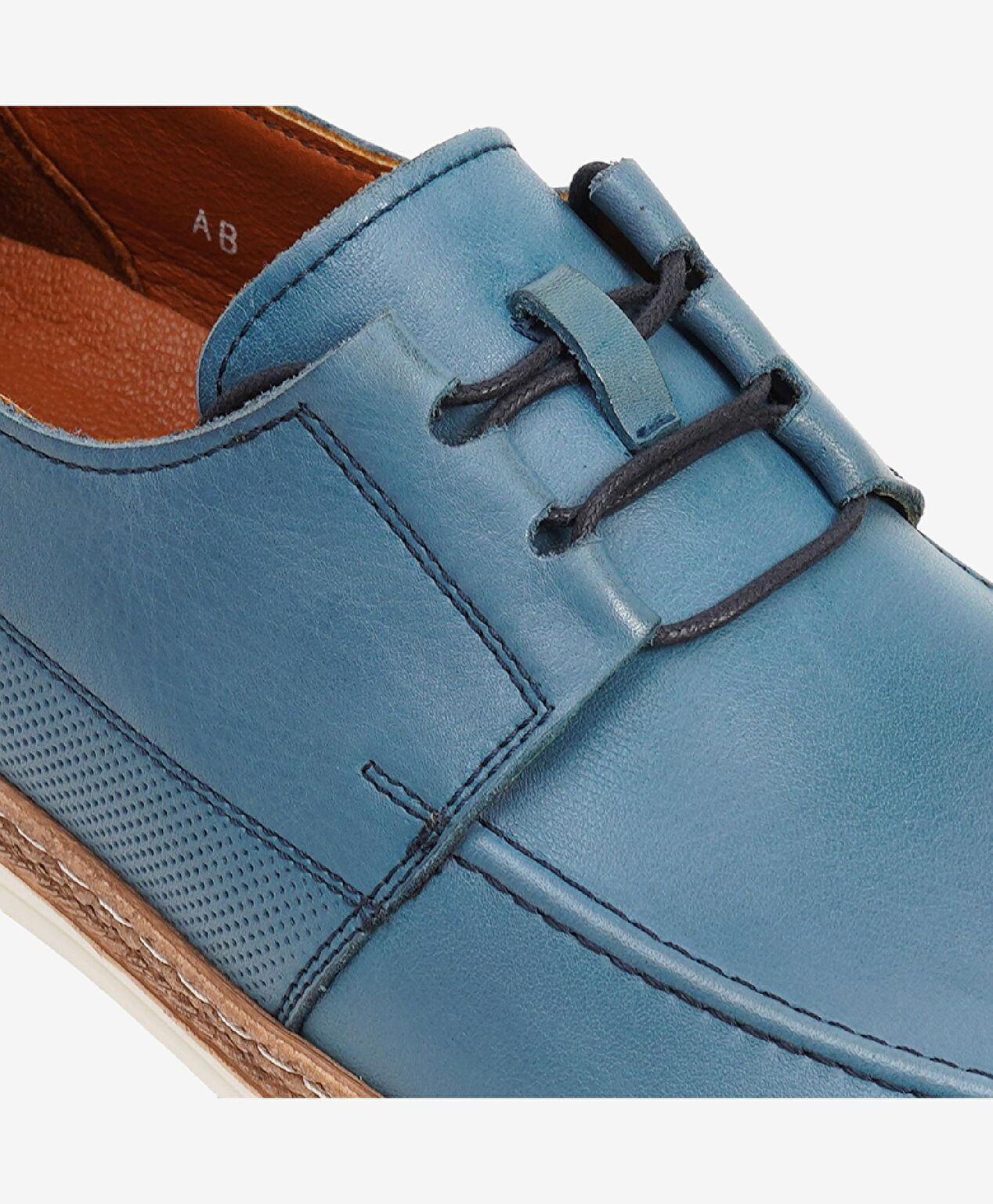 Erkek Mavi Hakiki Deri Casual Ayakkabı - 4