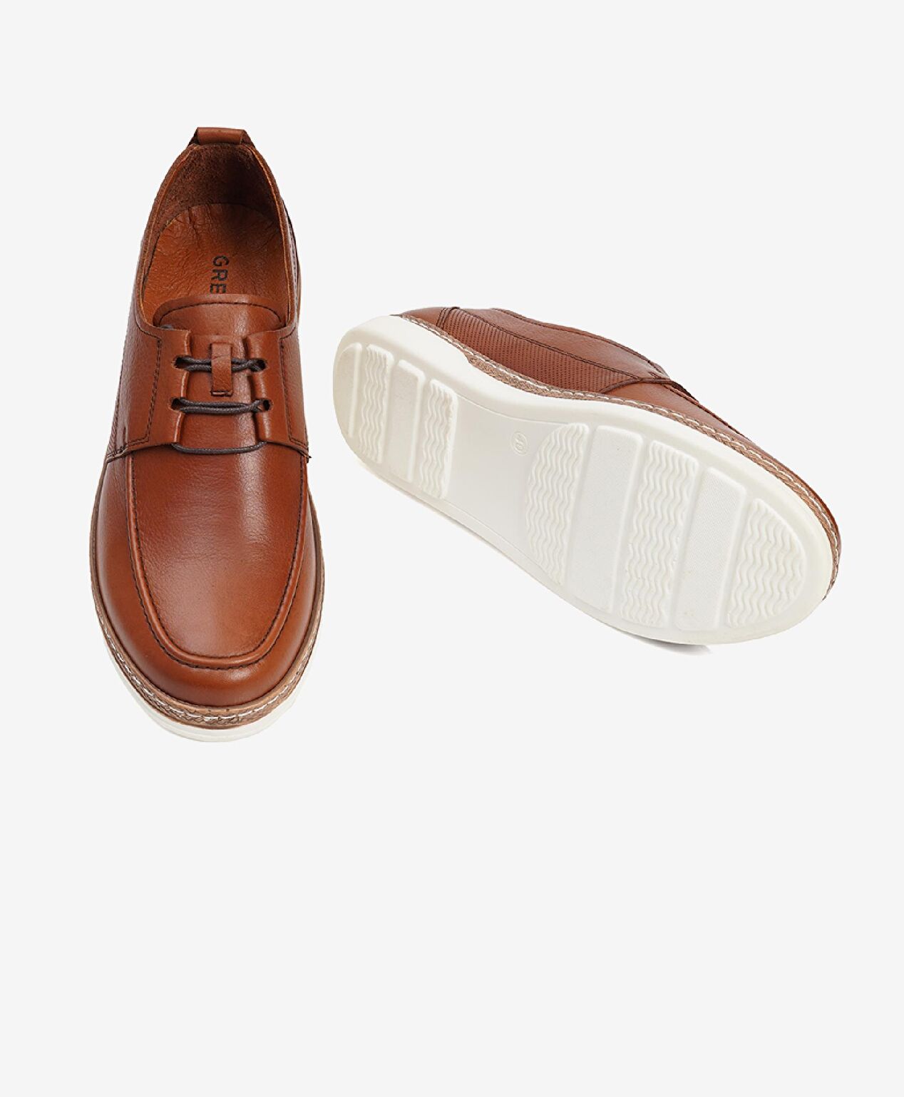 Erkek Taba Hakiki Deri Casual Ayakkabı - 5