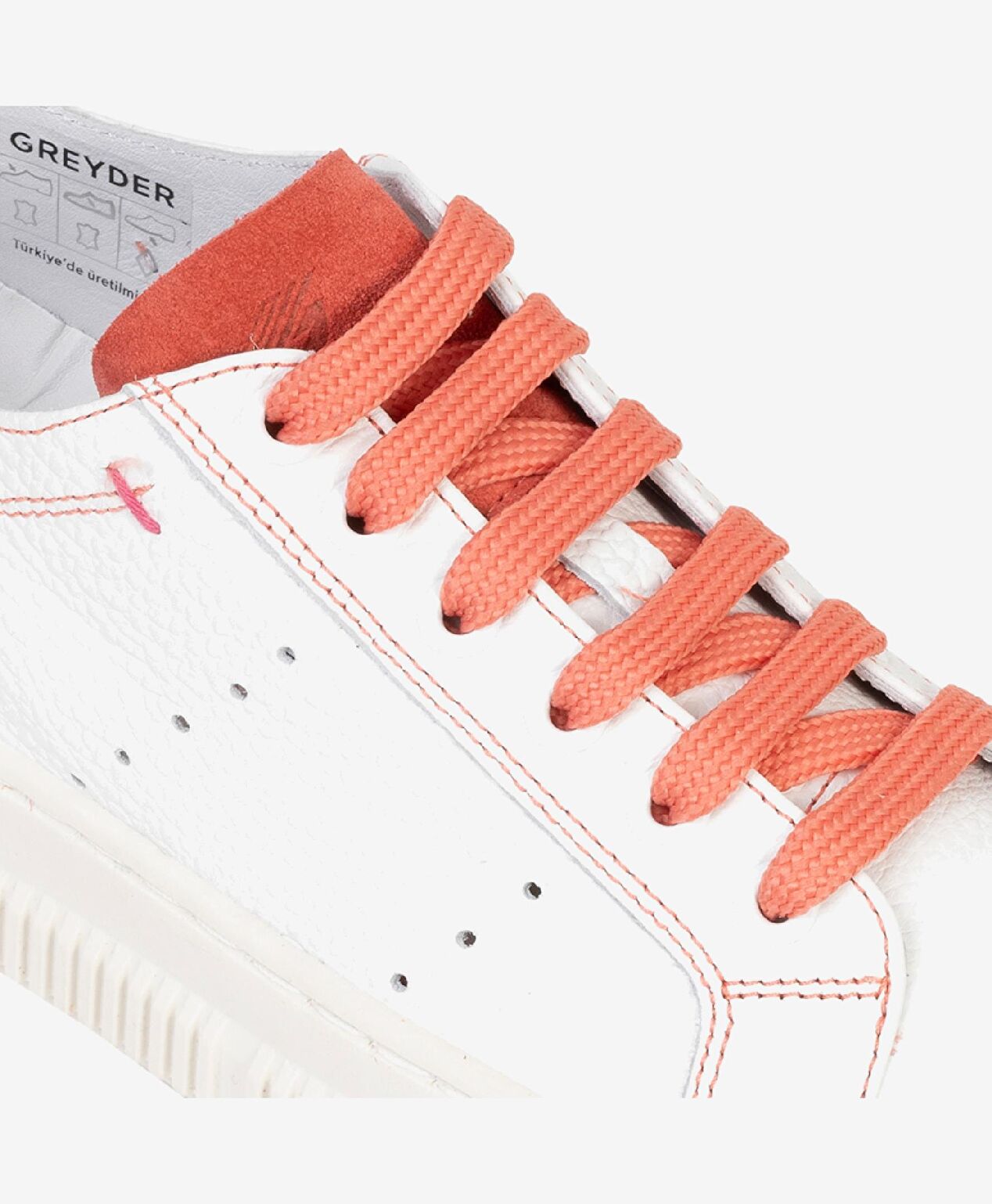 Kadın Beyaz Mercan Hakiki Deri Sneaker Ayakkabı - 5