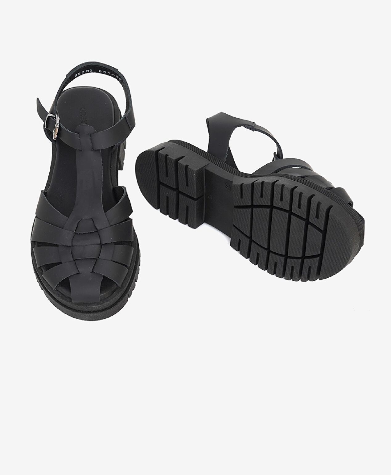 Kadın Siyah Hakiki Deri Sandalet - 5