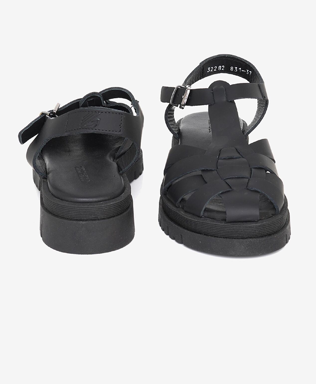 Kadın Siyah Hakiki Deri Sandalet - 6