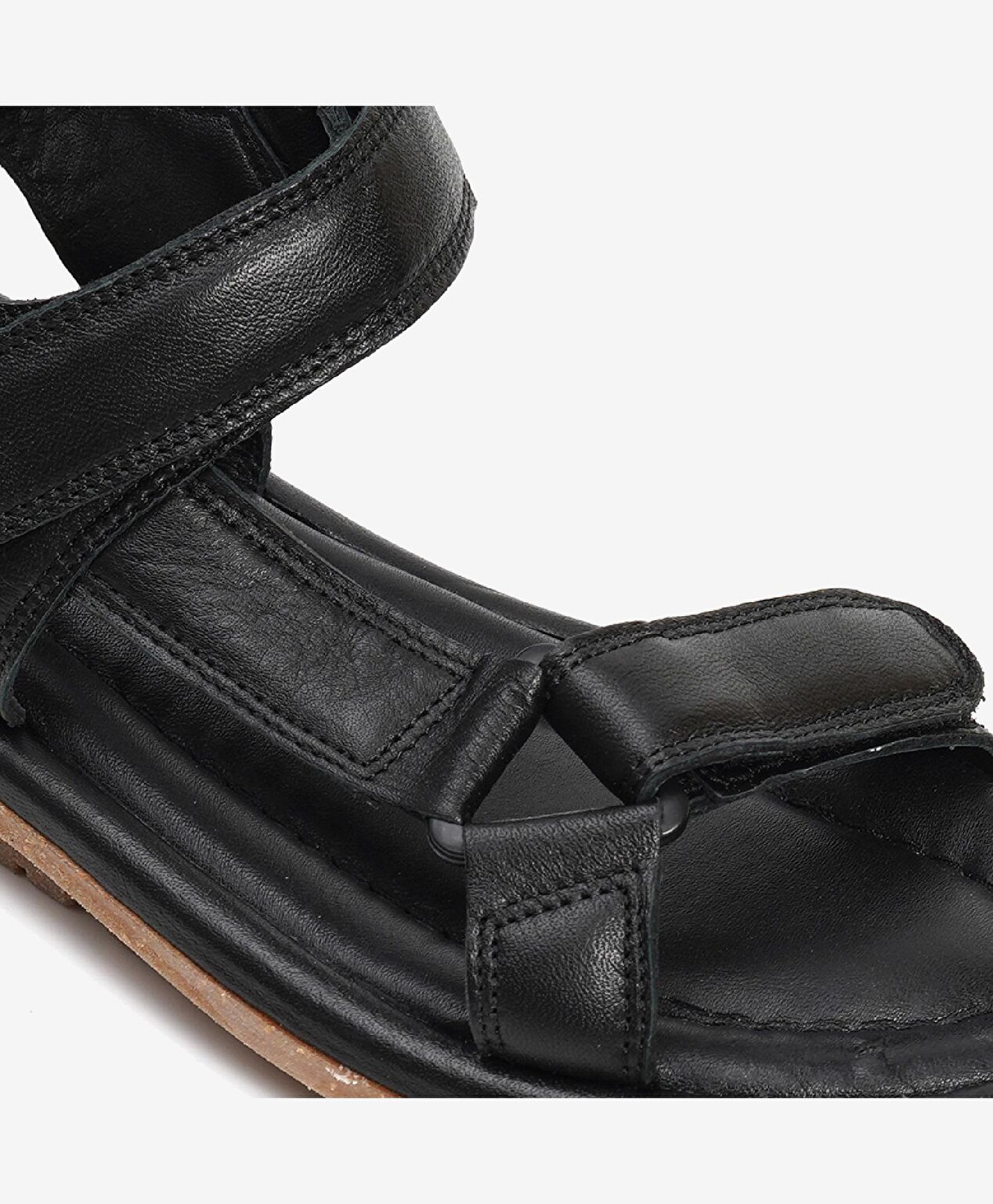 Kadın Siyah Hakiki Deri Sandalet - 4