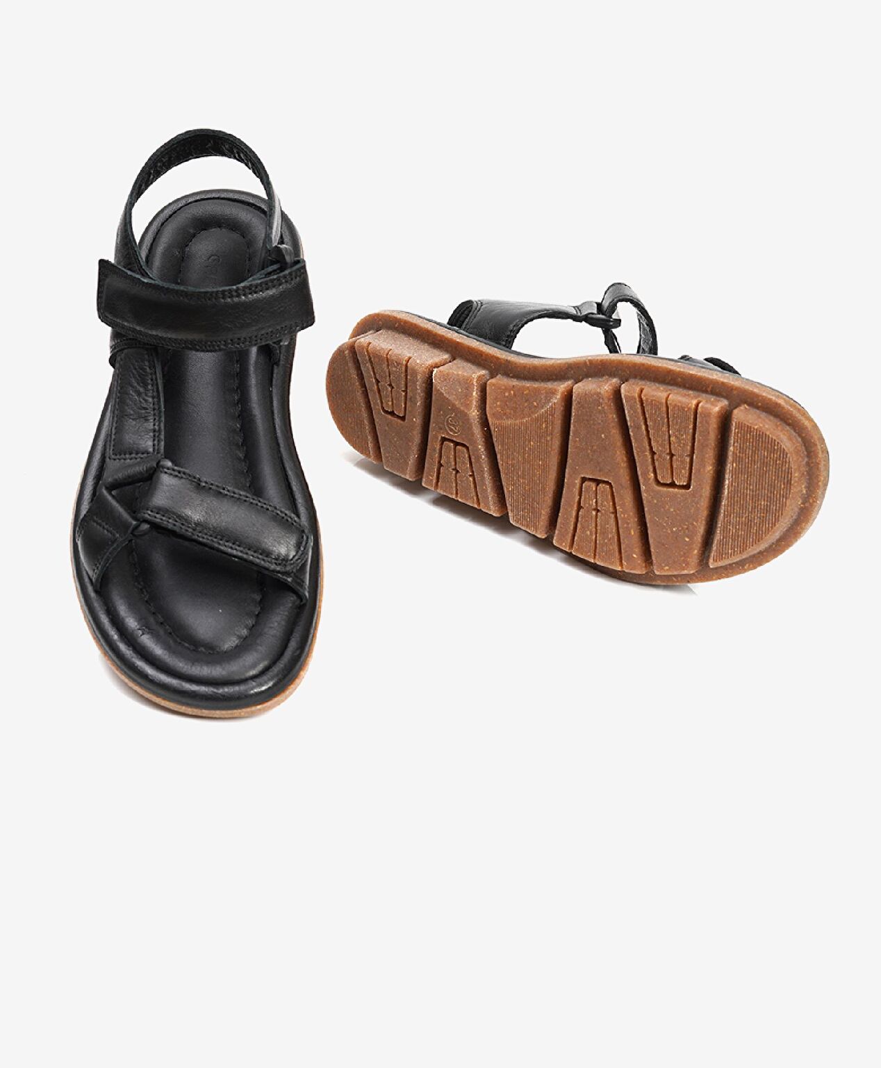 Kadın Siyah Hakiki Deri Sandalet - 5