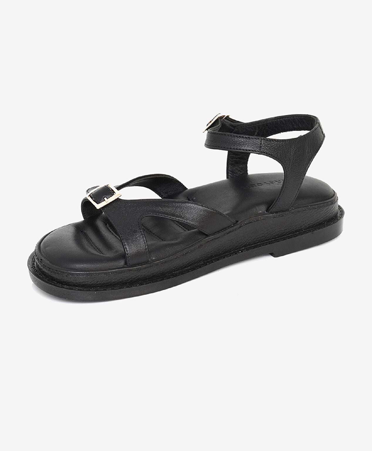 Kadın Siyah Hakiki Deri Sandalet - 2