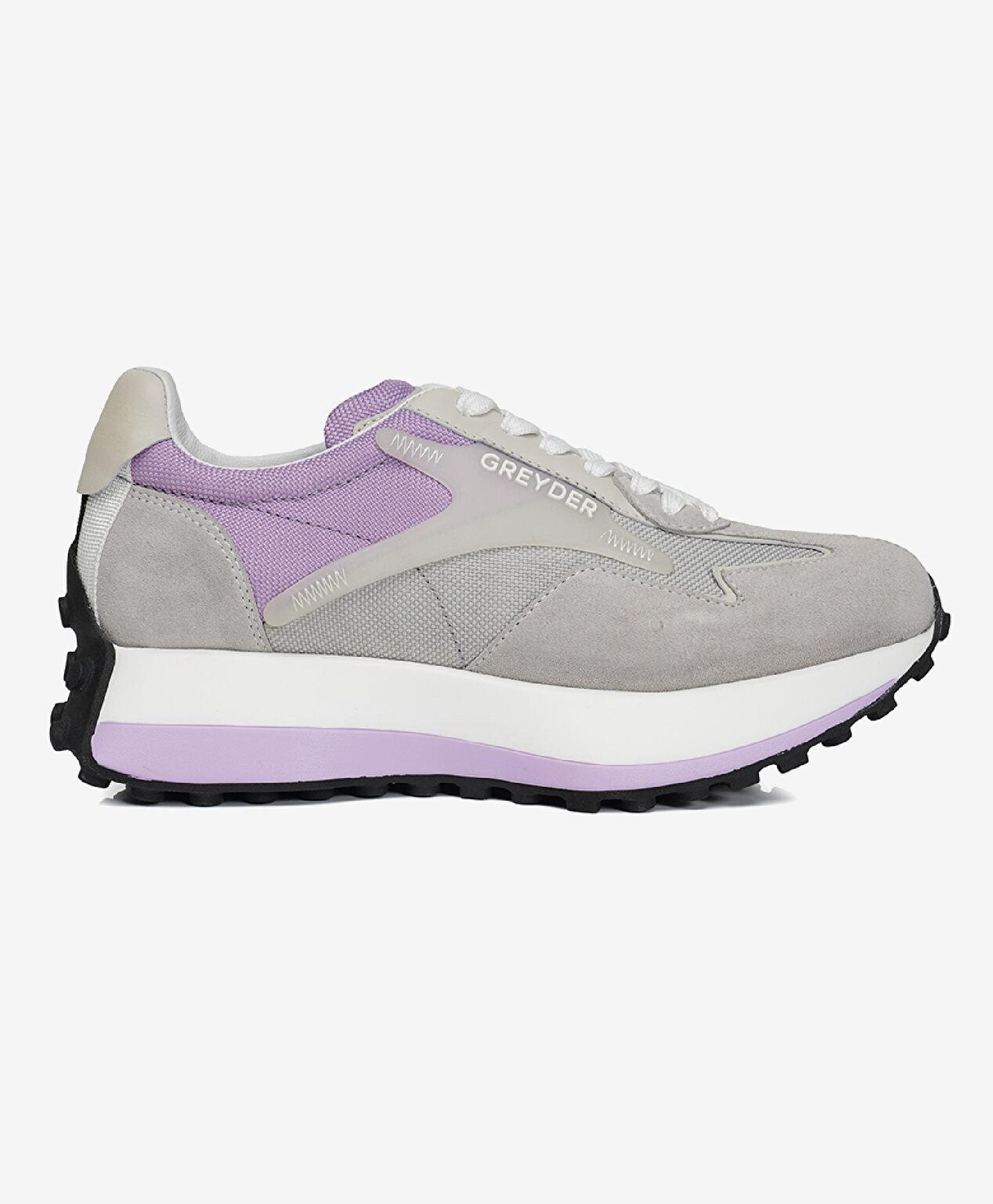 Kadın Açık Gri Lila Hakiki Deri Spor Ayakkabı - 1