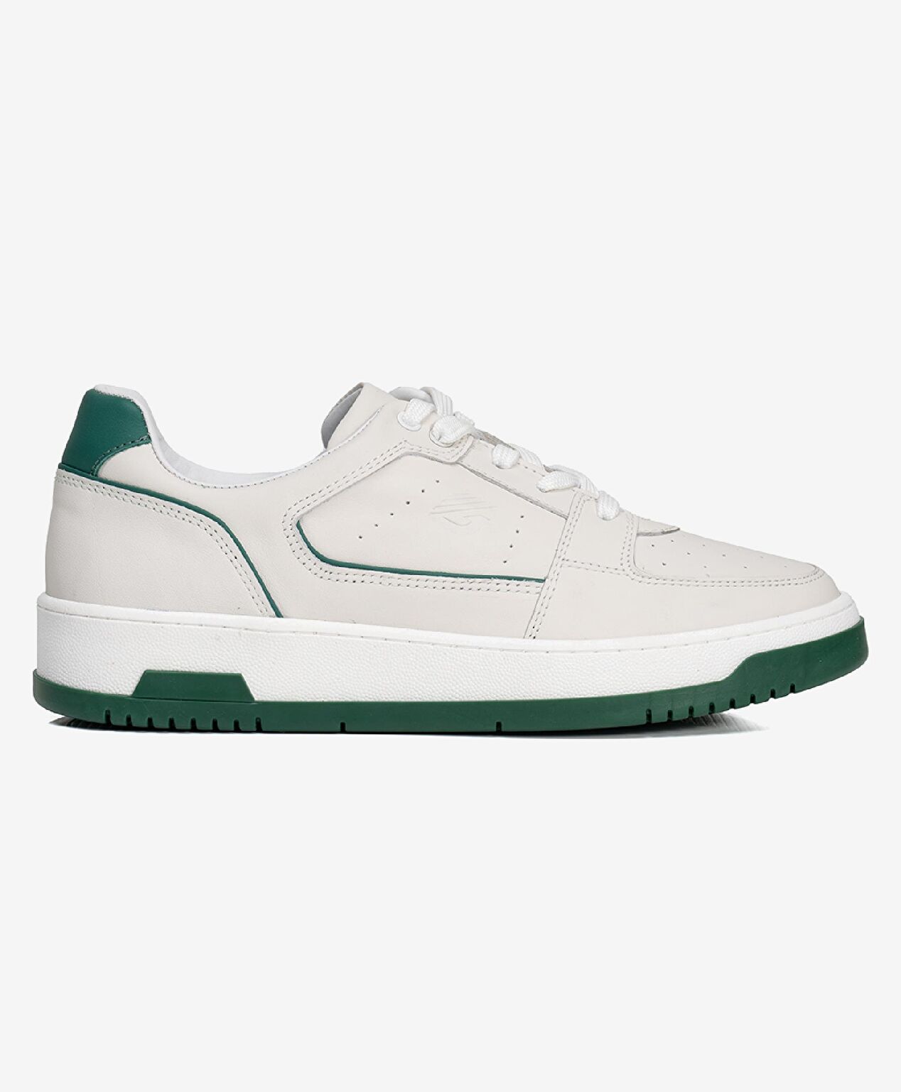 Kadın Beyaz Yeşil Hakiki Deri Sneaker Ayakkabı - 1
