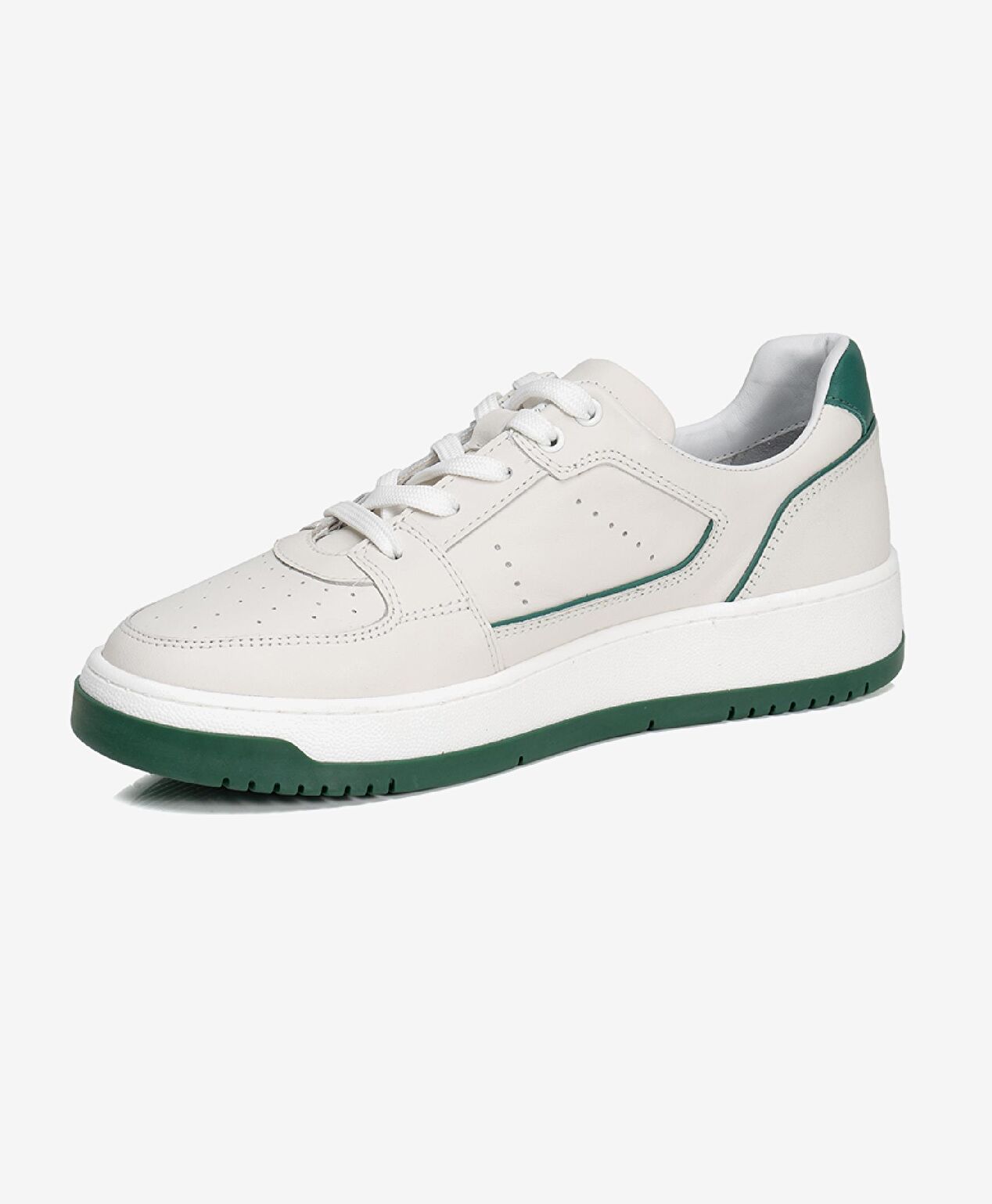 Kadın Beyaz Yeşil Hakiki Deri Sneaker Ayakkabı - 2