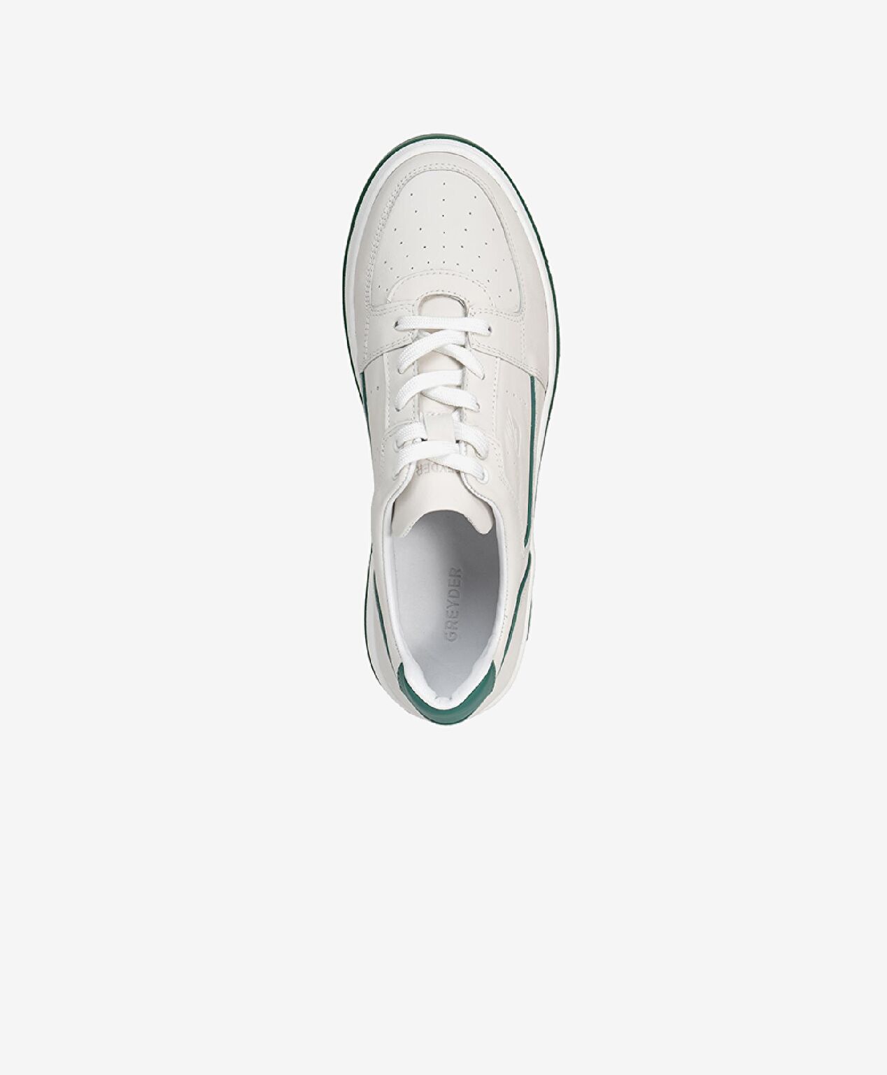 Kadın Beyaz Yeşil Hakiki Deri Sneaker Ayakkabı - 3