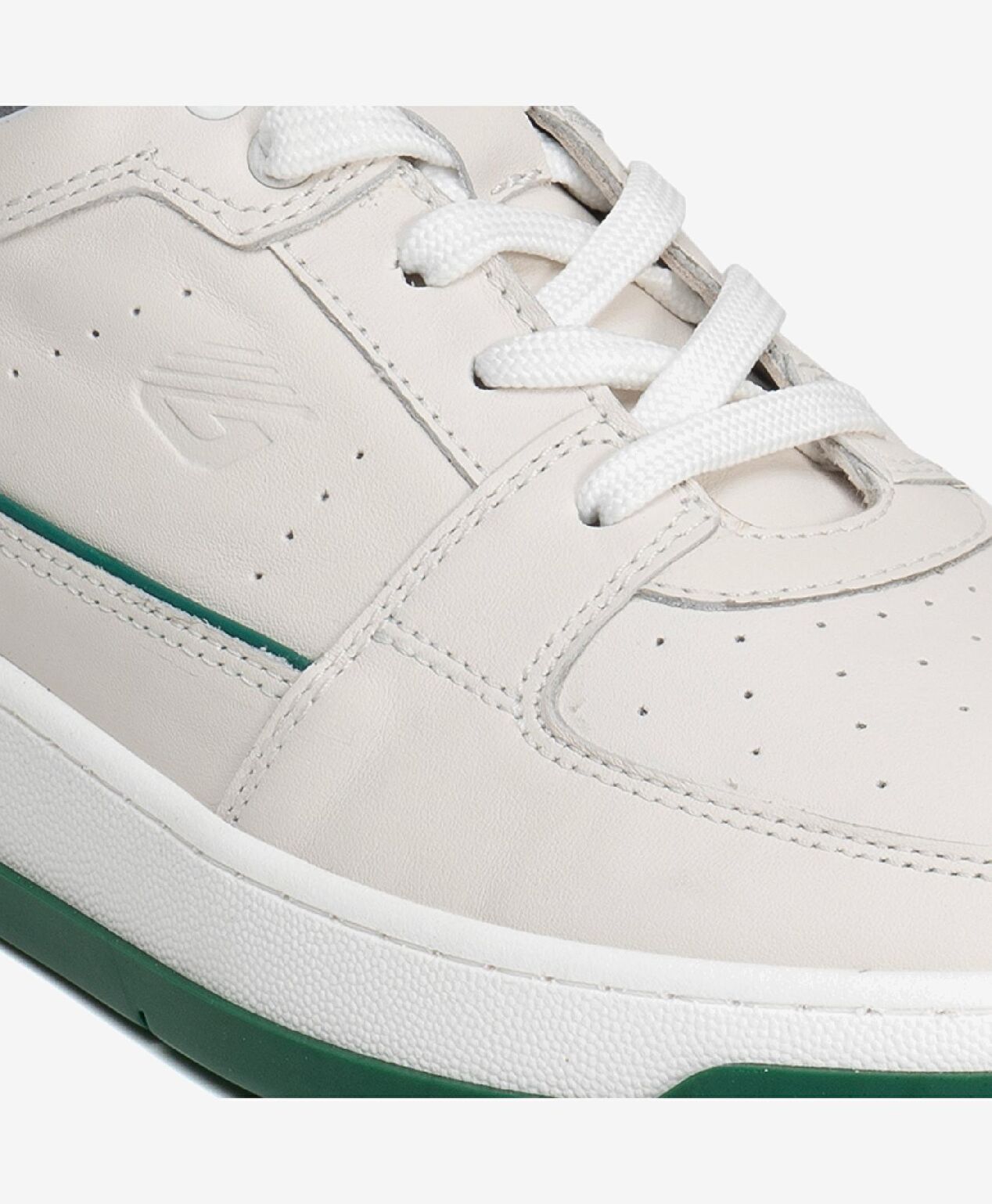 Kadın Beyaz Yeşil Hakiki Deri Sneaker Ayakkabı - 4
