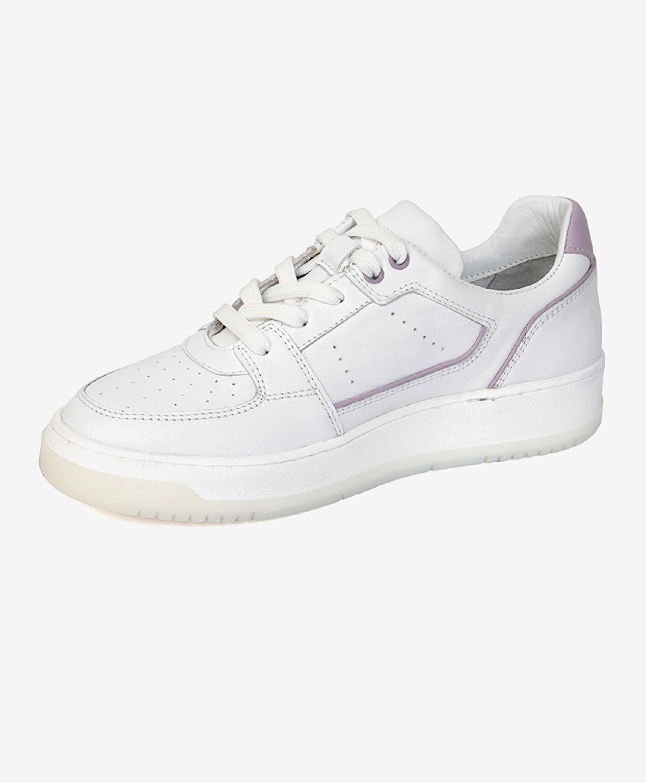 Kadın Beyaz Lila Hakiki Deri Sneaker Ayakkabı - 2
