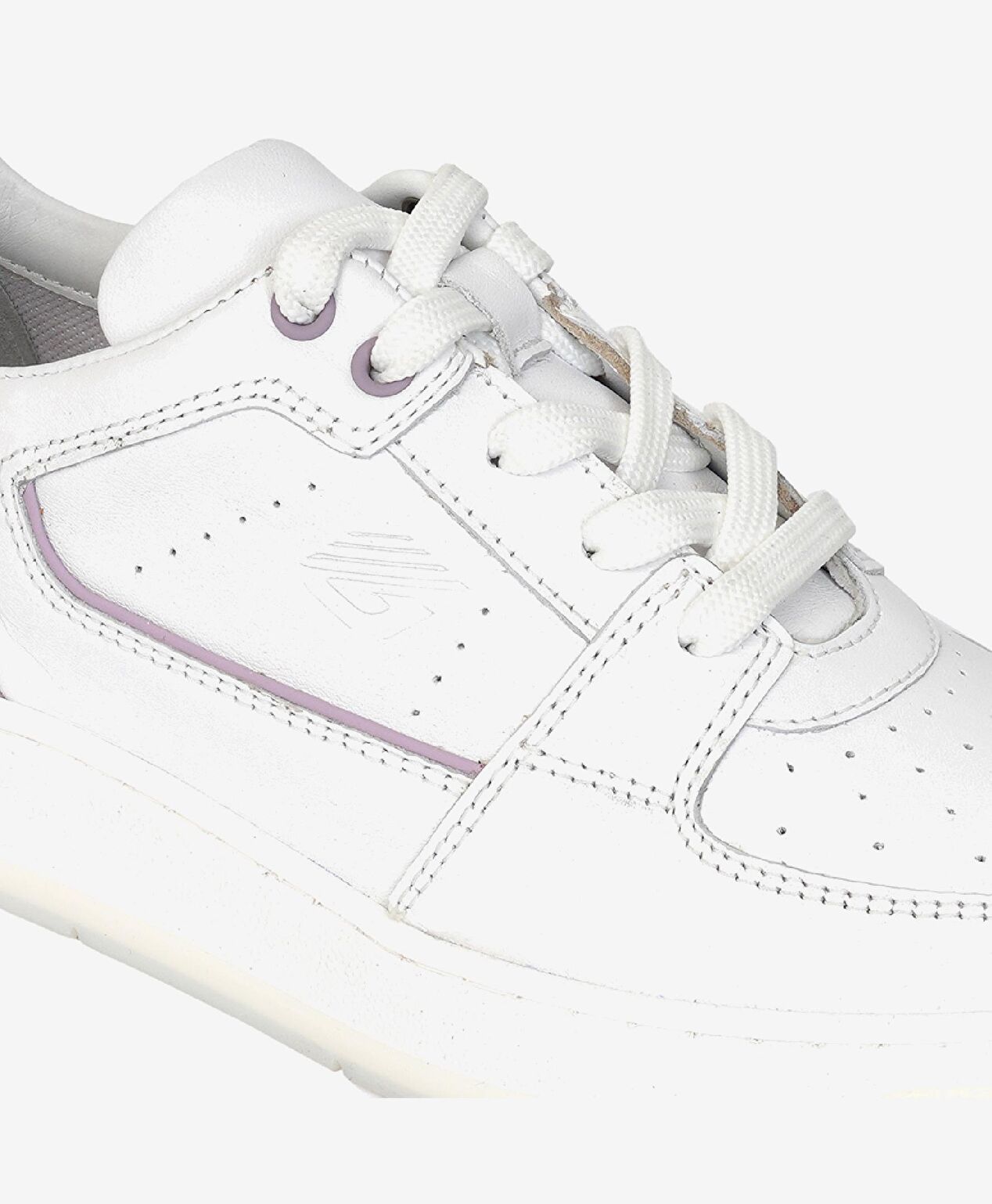 Kadın Beyaz Lila Hakiki Deri Sneaker Ayakkabı - 4