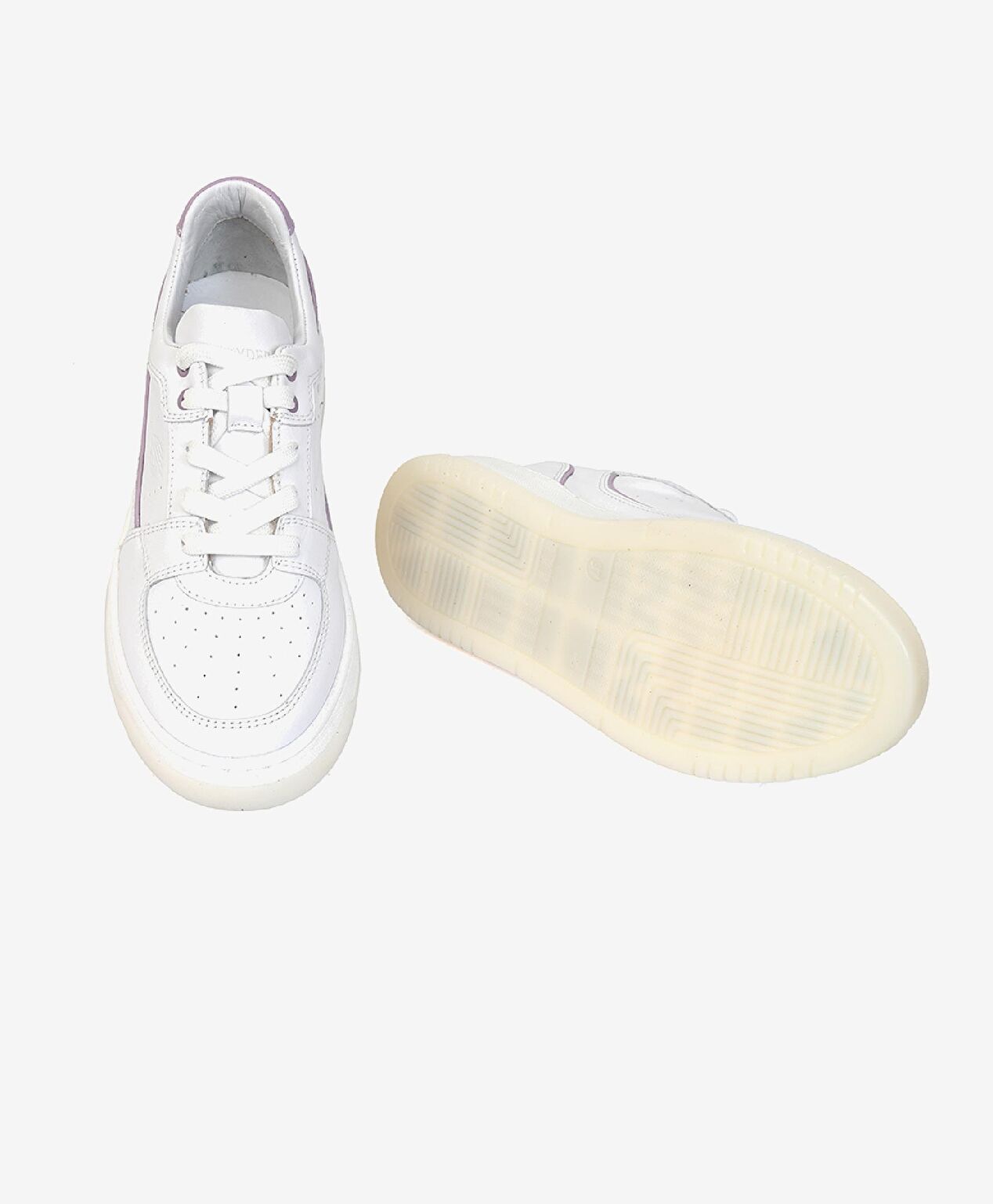 Kadın Beyaz Lila Hakiki Deri Sneaker Ayakkabı - 5