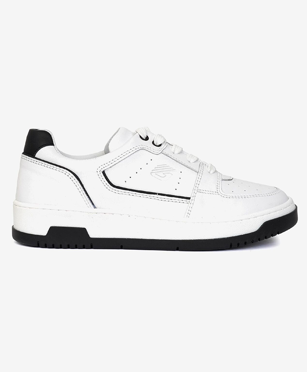 Kadın Beyaz Siyah Hakiki Deri Sneaker Ayakkabı - 1