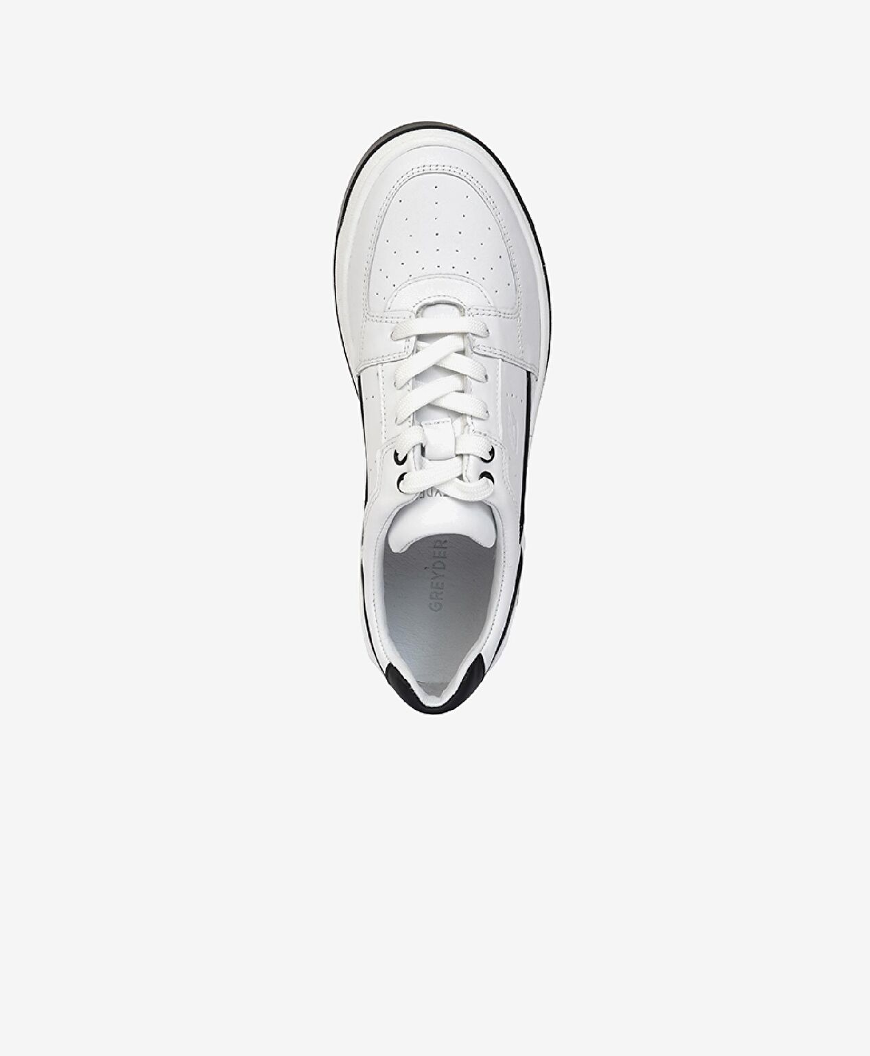 Kadın Beyaz Siyah Hakiki Deri Sneaker Ayakkabı - 3
