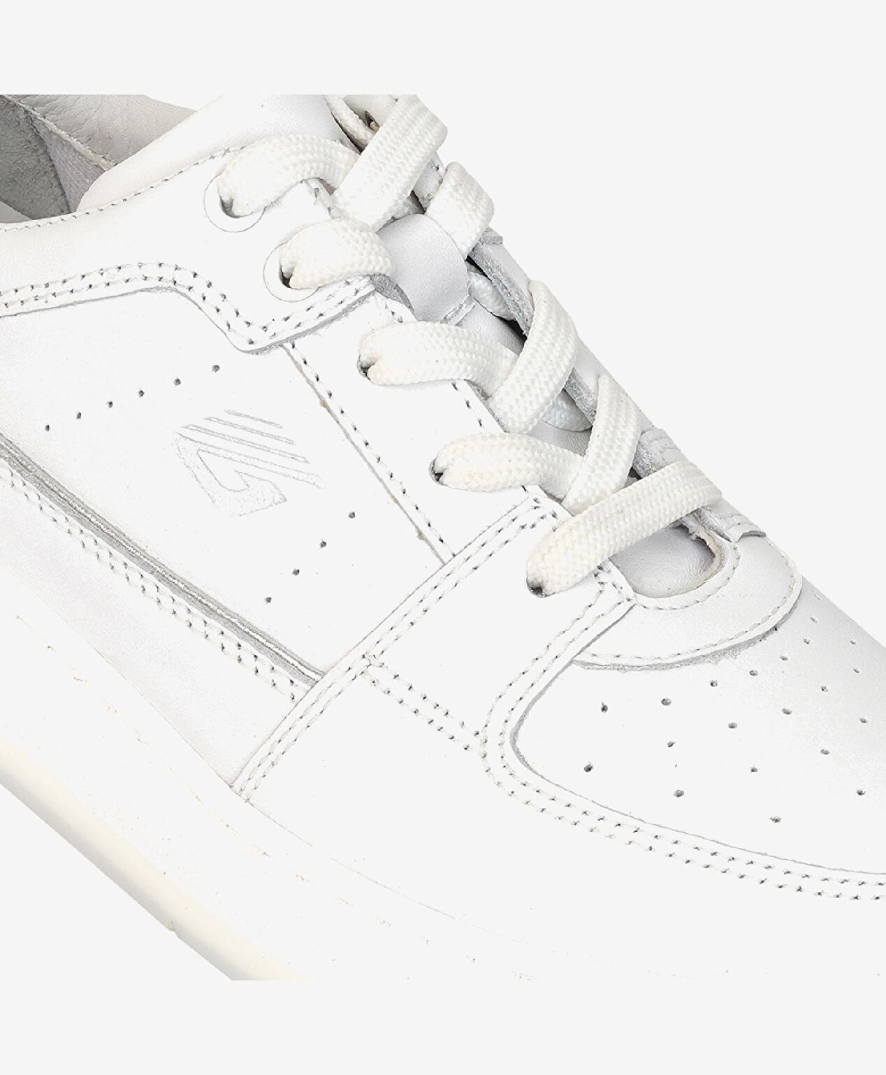 Kadın Beyaz Gümüş Hakiki Deri Sneaker Ayakkabı - 4
