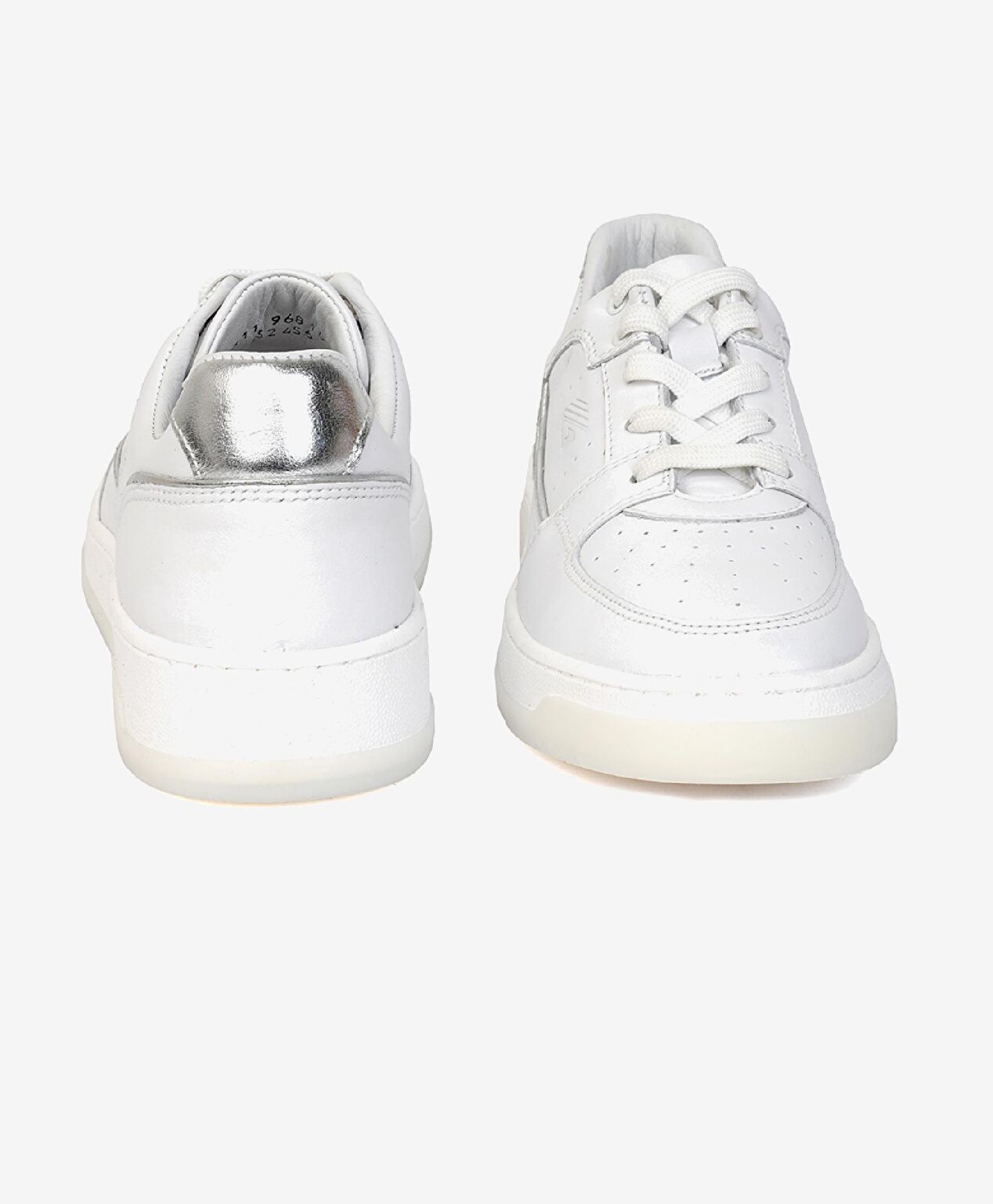 Kadın Beyaz Gümüş Hakiki Deri Sneaker Ayakkabı - 6