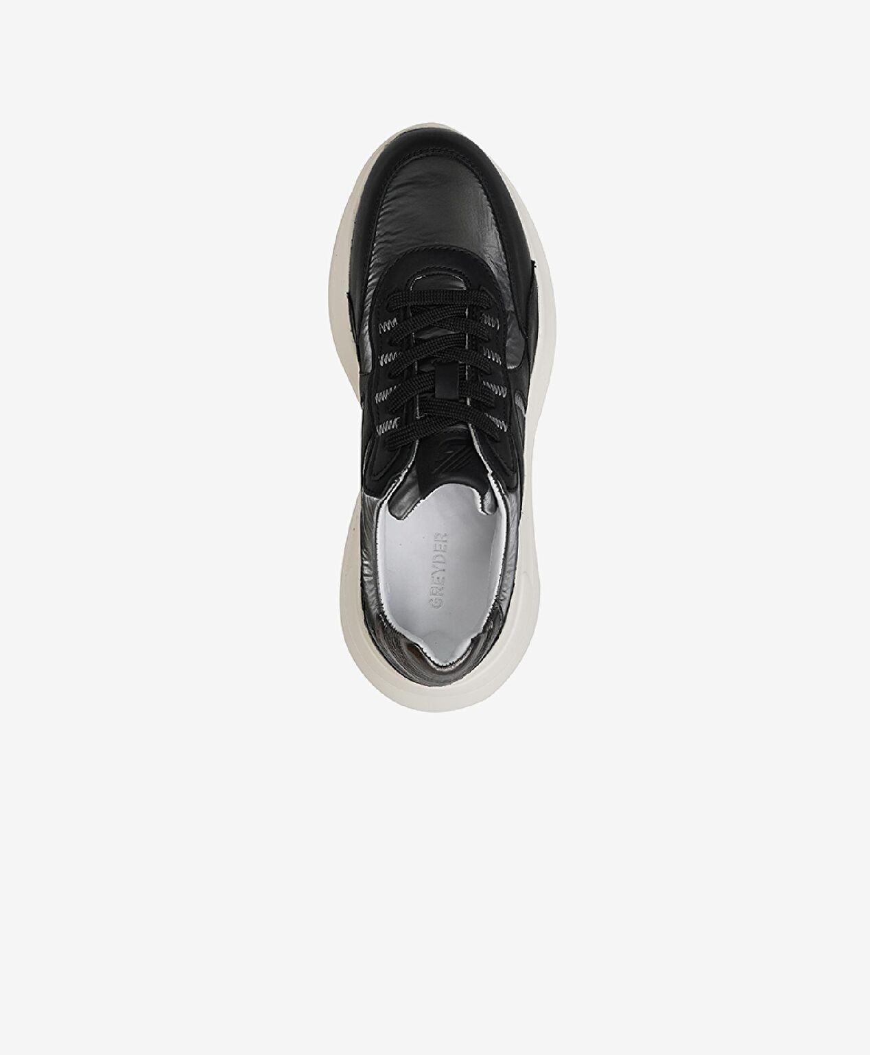 Kadın Siyah Hakiki Deri Sneaker Ayakkabı - 3