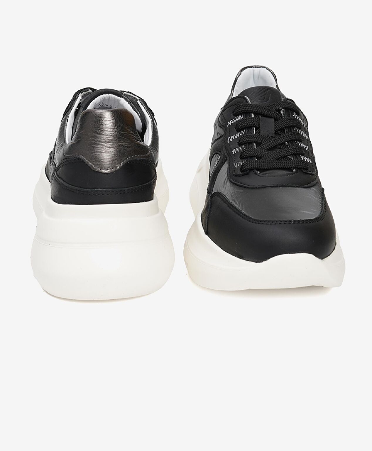 Kadın Siyah Hakiki Deri Sneaker Ayakkabı - 6