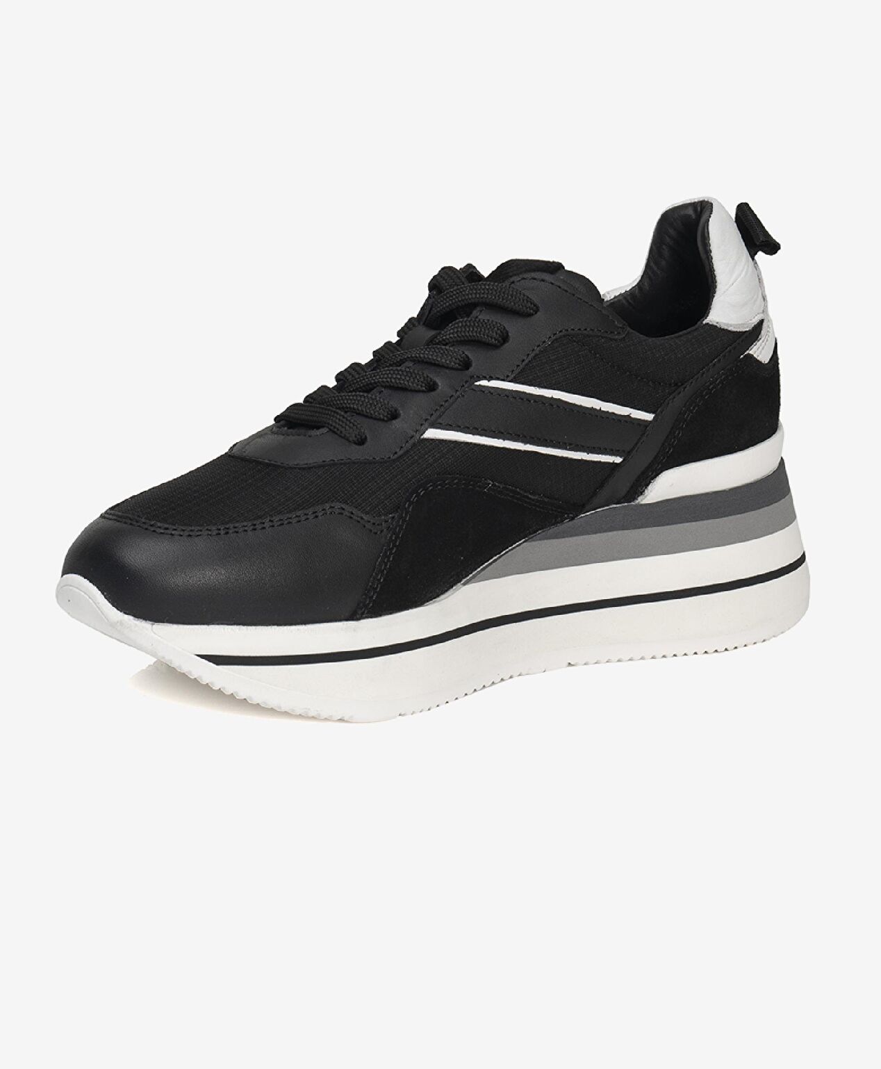 Kadın Siyah Hakiki Deri Spor Ayakkabı - 2