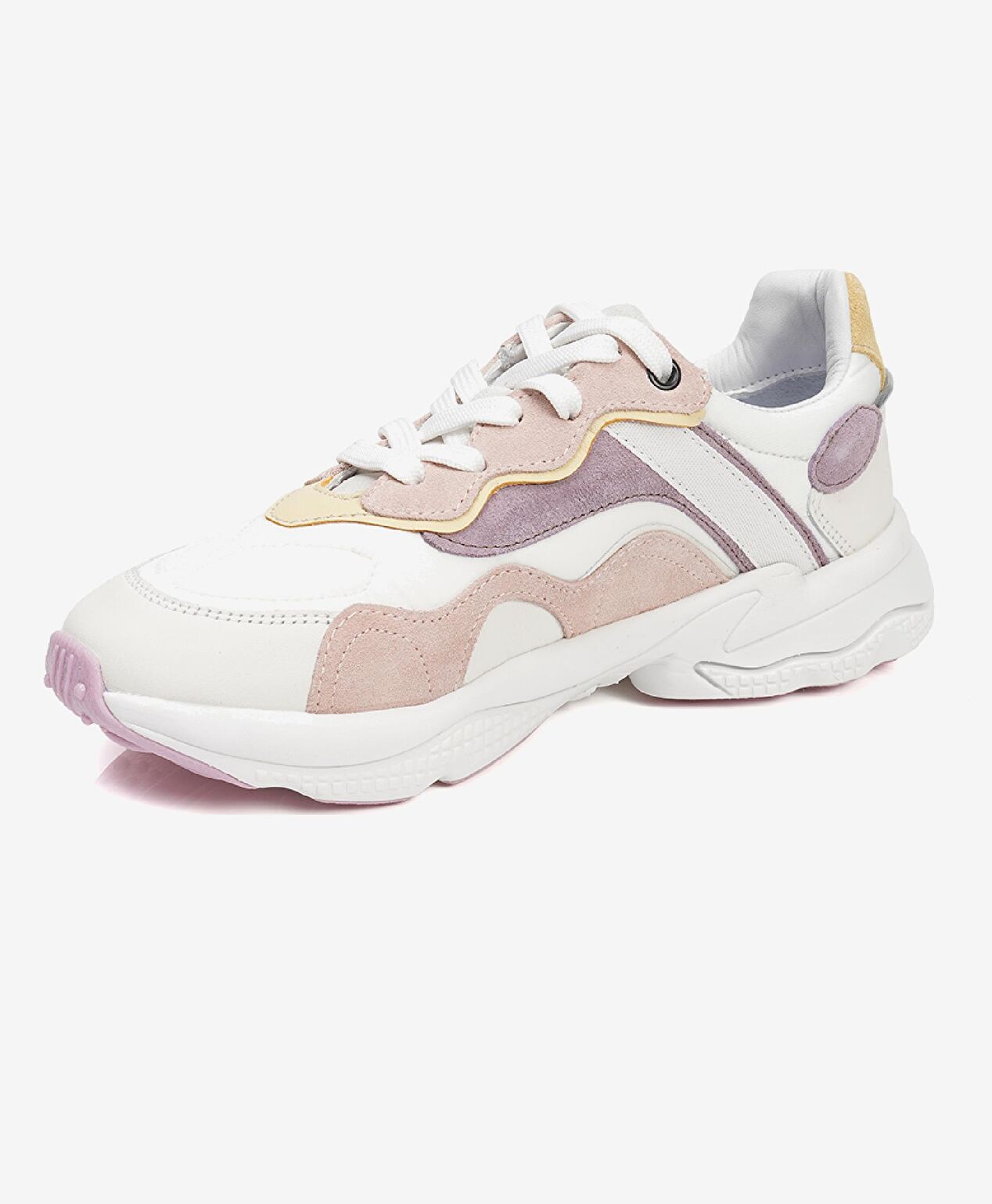 Kadın Beyaz Lila Hakiki Deri Spor Ayakkabı - 2