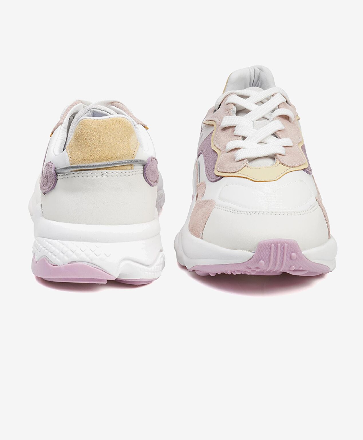 Kadın Beyaz Lila Hakiki Deri Spor Ayakkabı - 6