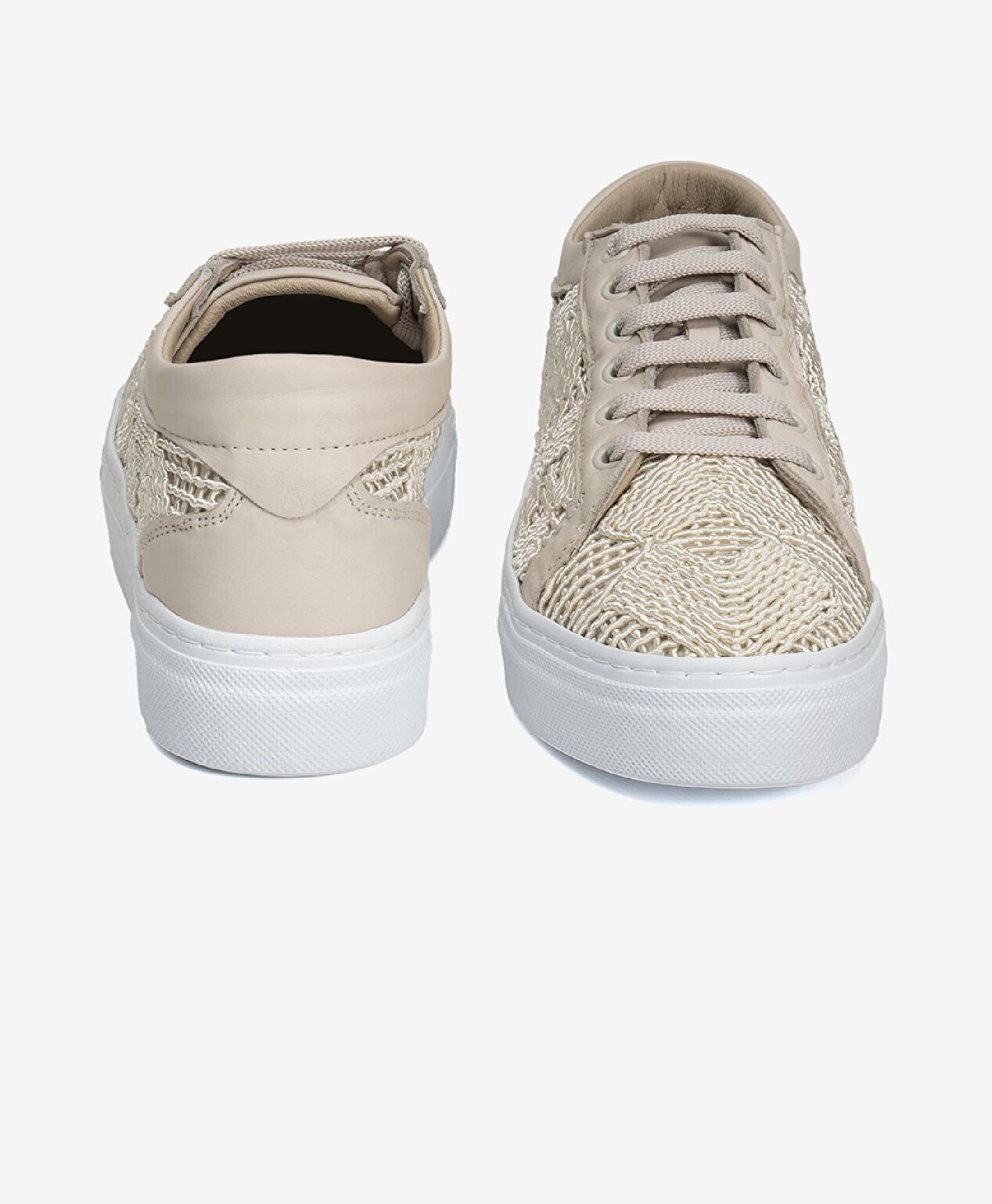 Kadın Bej Hakiki Deri Sneaker Ayakkabı - 7
