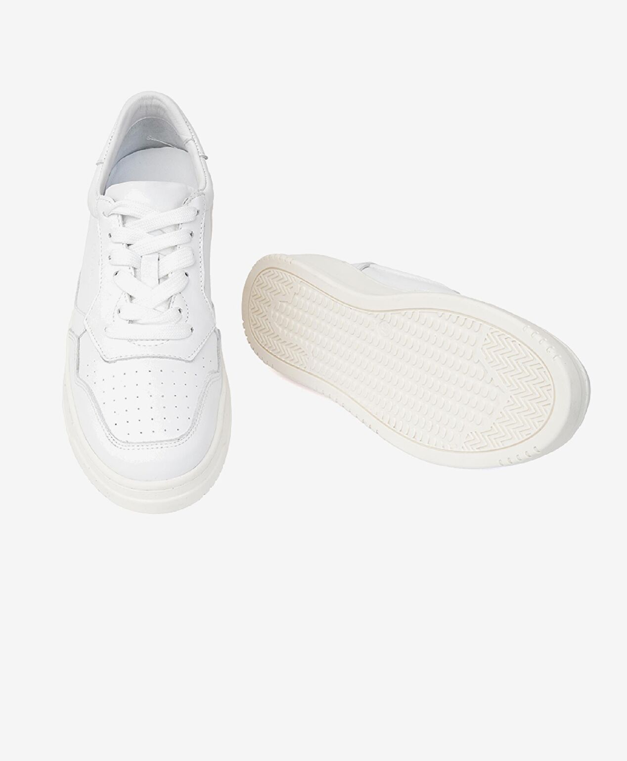 Kadın Beyaz Hakiki Deri Sneaker Ayakkabı - 6