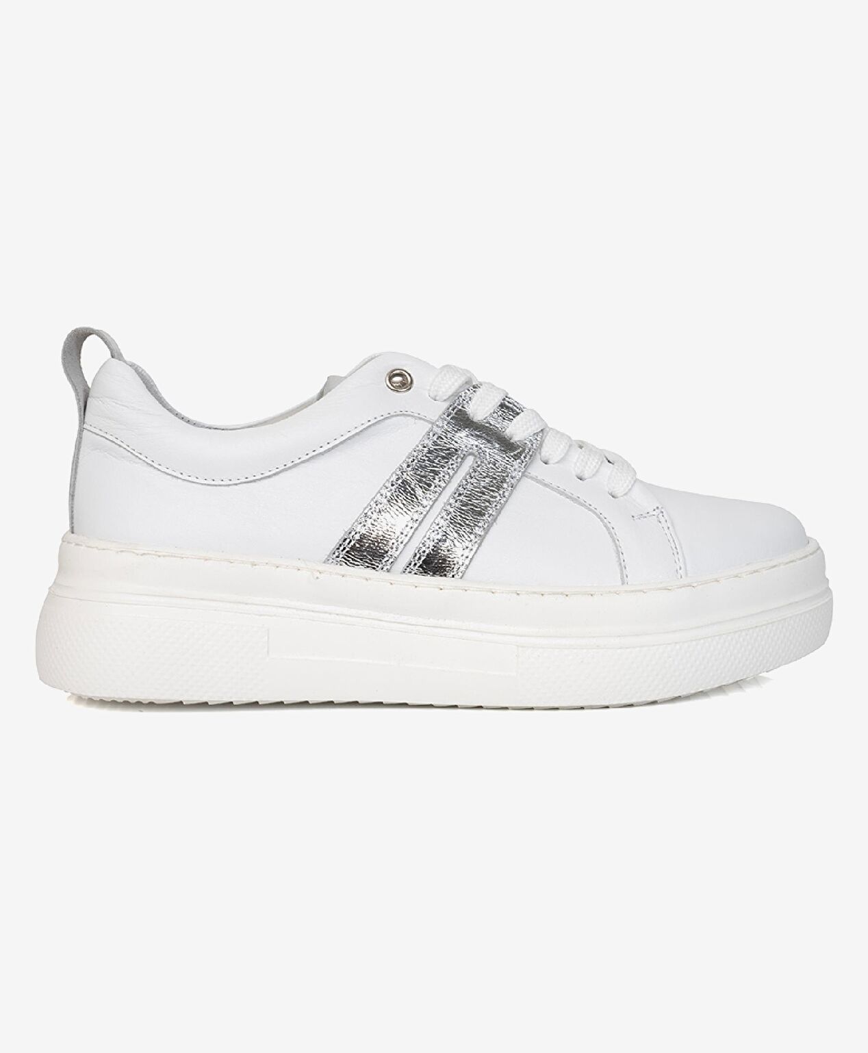 Kadın Beyaz Hakiki Deri Sneaker Ayakkabı - 1
